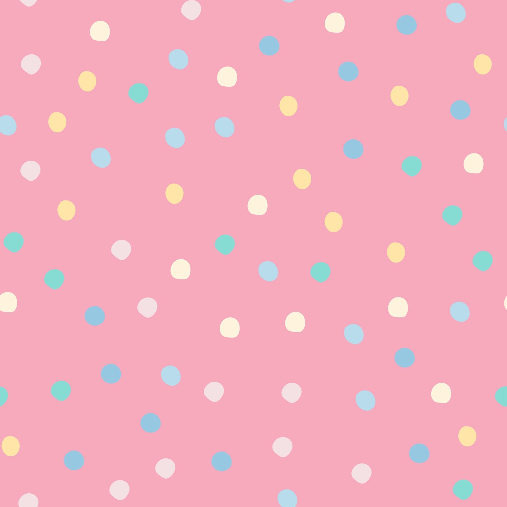 1920x1920 Abstract colored polka dots seamless pattern on pink background. Cute circle shapes wallpaper. 5566475 Vector Art