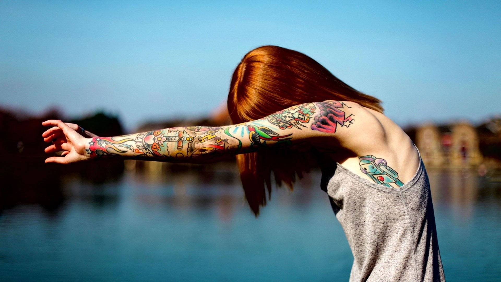1920x1080 Red Head Tattoo Girl, HD Girls, 4k Wallpapers, Images, Backgrounds, Photos and Pictures