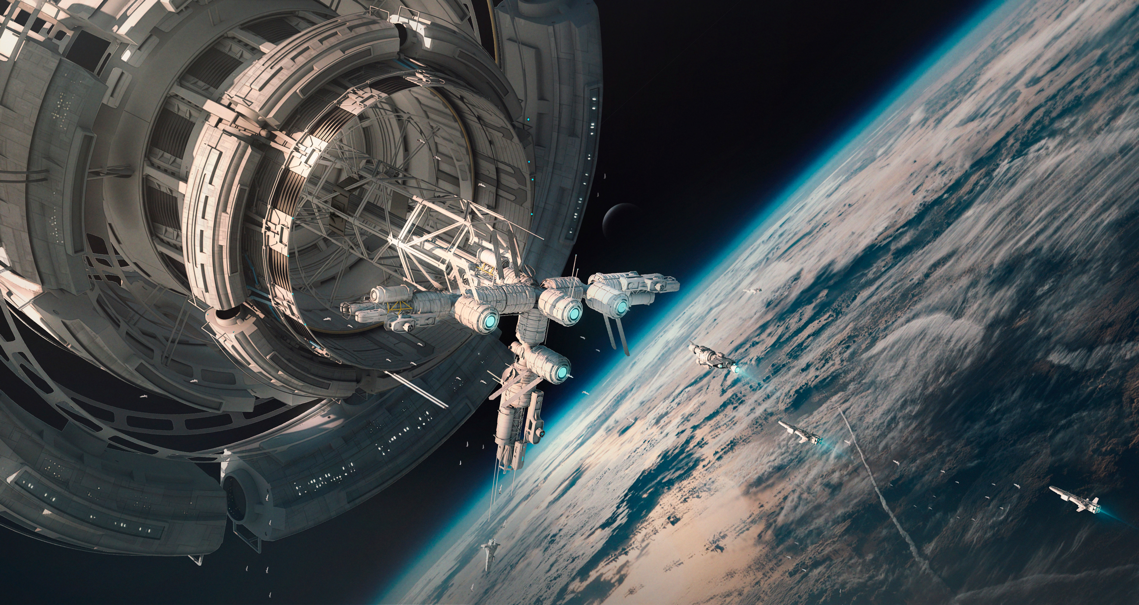 3840x2041 110+ Sci Fi Space Station HD Wallpapers and Backgrounds