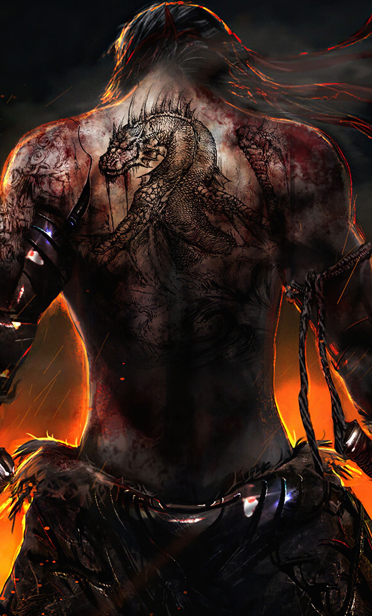 1280x2120 Warrior Back Tattoo Katana iPhone 6+ HD 4k Wallpapers, Images, Backgrounds, Photos and Pictures