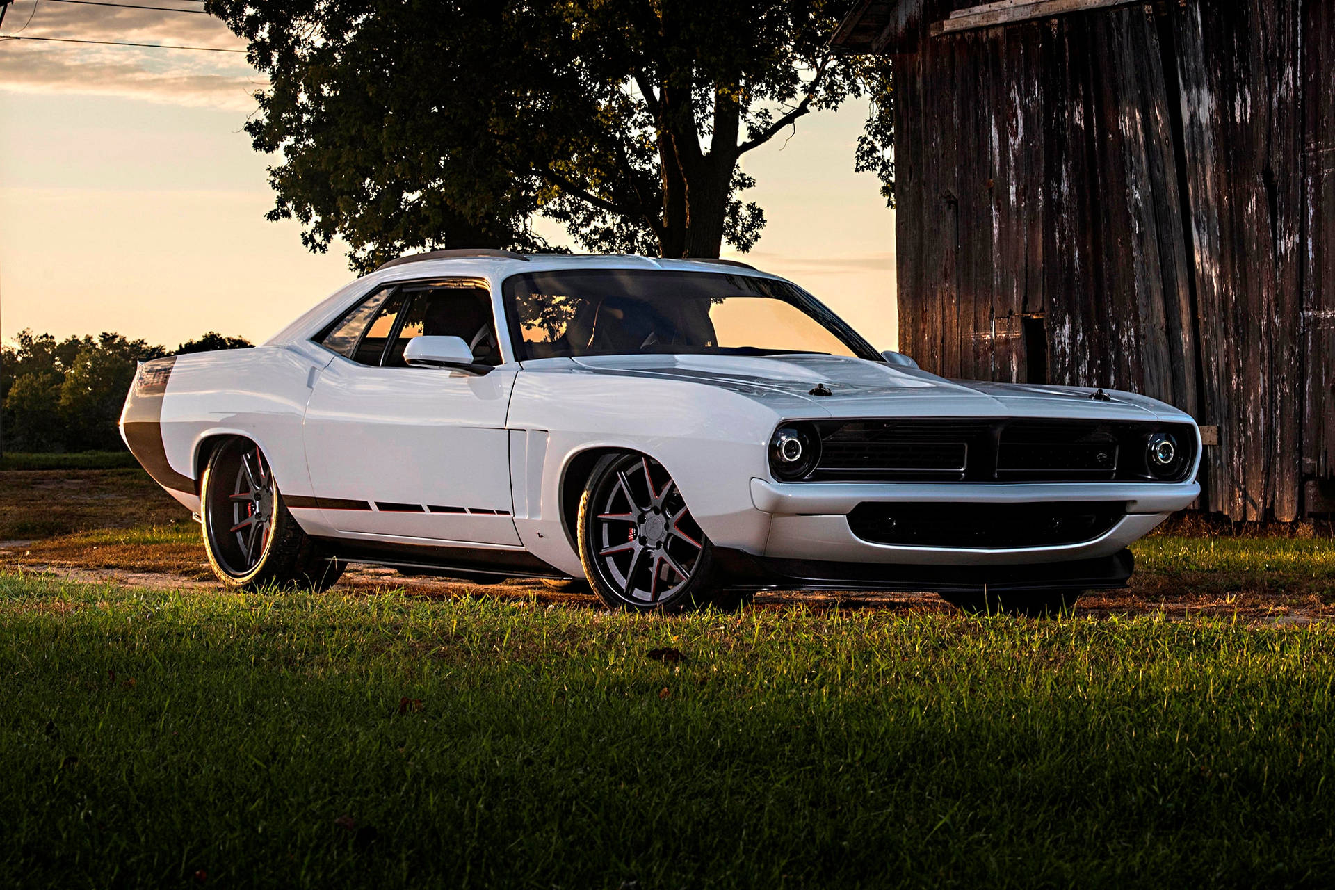 1920x1280 Download White Plymouth Barracuda Wallpaper