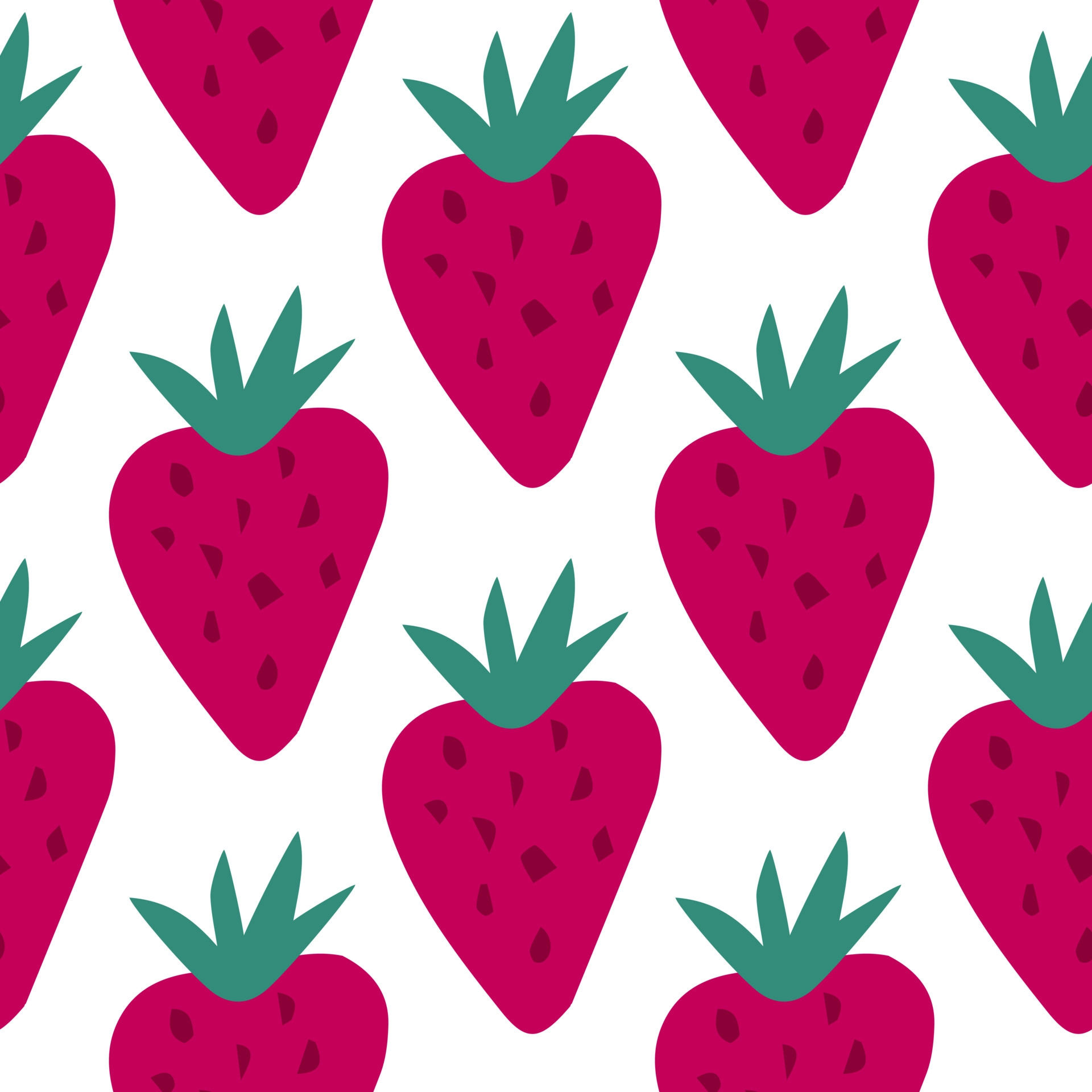1920x1920 Geometric strawberry seamless pattern. Cute strawberries backdrop. doodle sweet berries wallpaper. 5674410 Vector Art