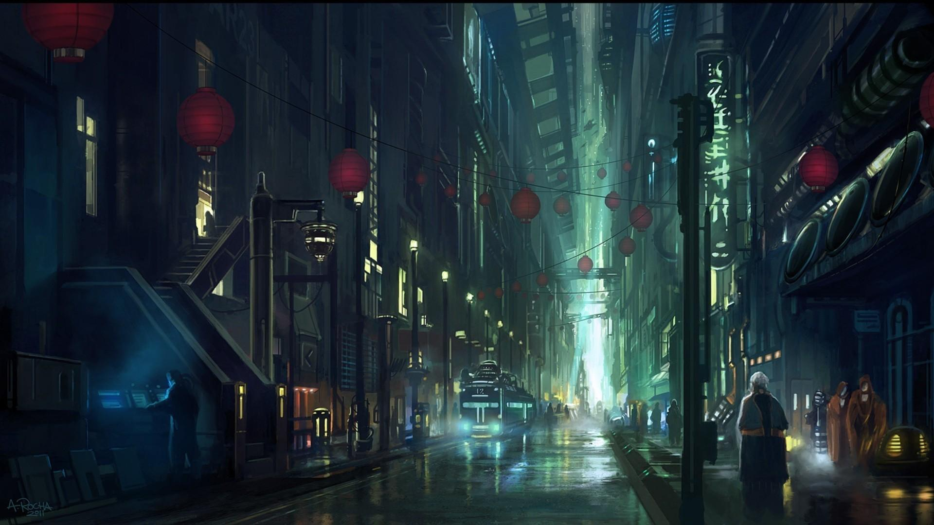 1920x1080 Anime Night City HD Wallpapers