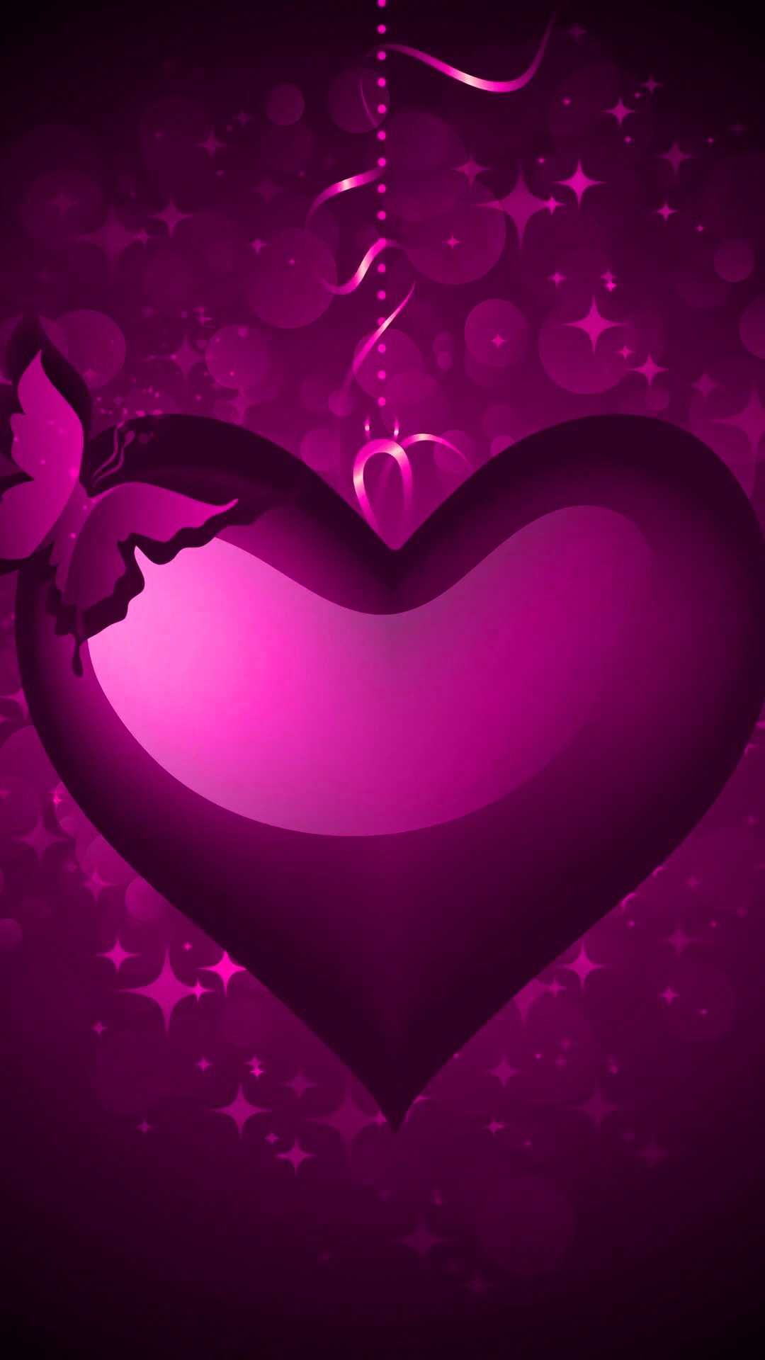 1080x1920 Love Heart Wallpaper Discover more Heart, Love, Love Heart, Purple Heart, Romantic wallpaper. ;&#128;&brvbar; in 2022 | Heart wallpaper, Love heart, Wallpaper