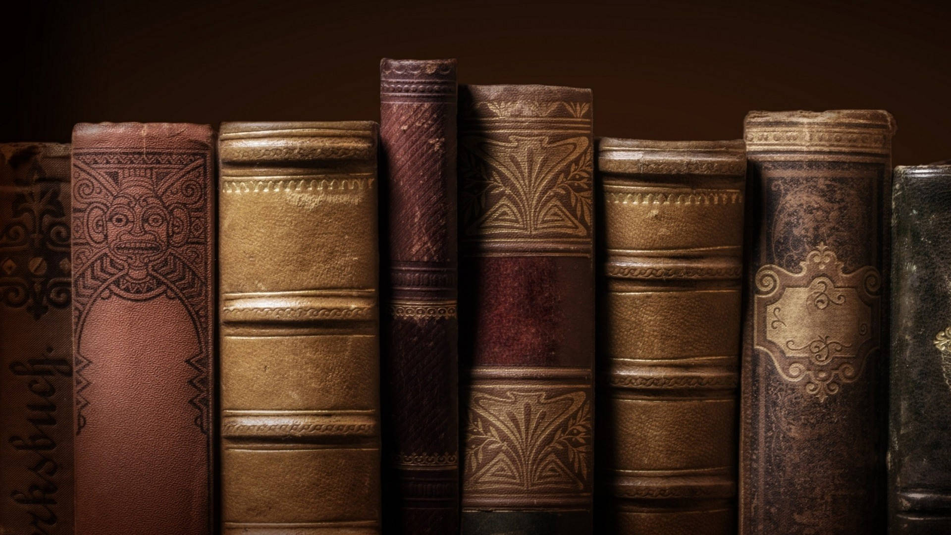 1920x1080 Download Old Book Spines Bookish Theme Wallpaper