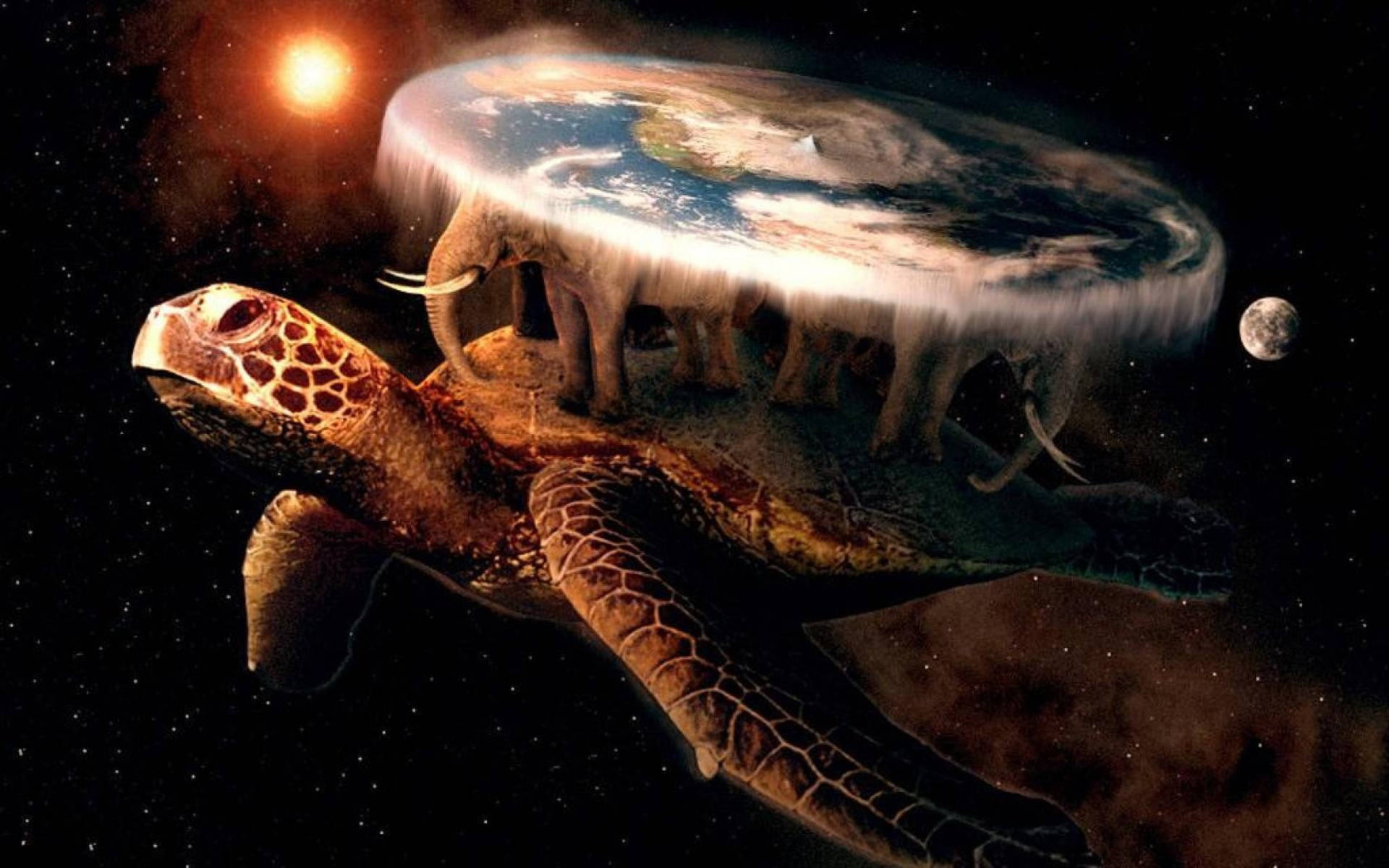 1920x1200 Download Cool Turtle And Flat Earth Wallpaper