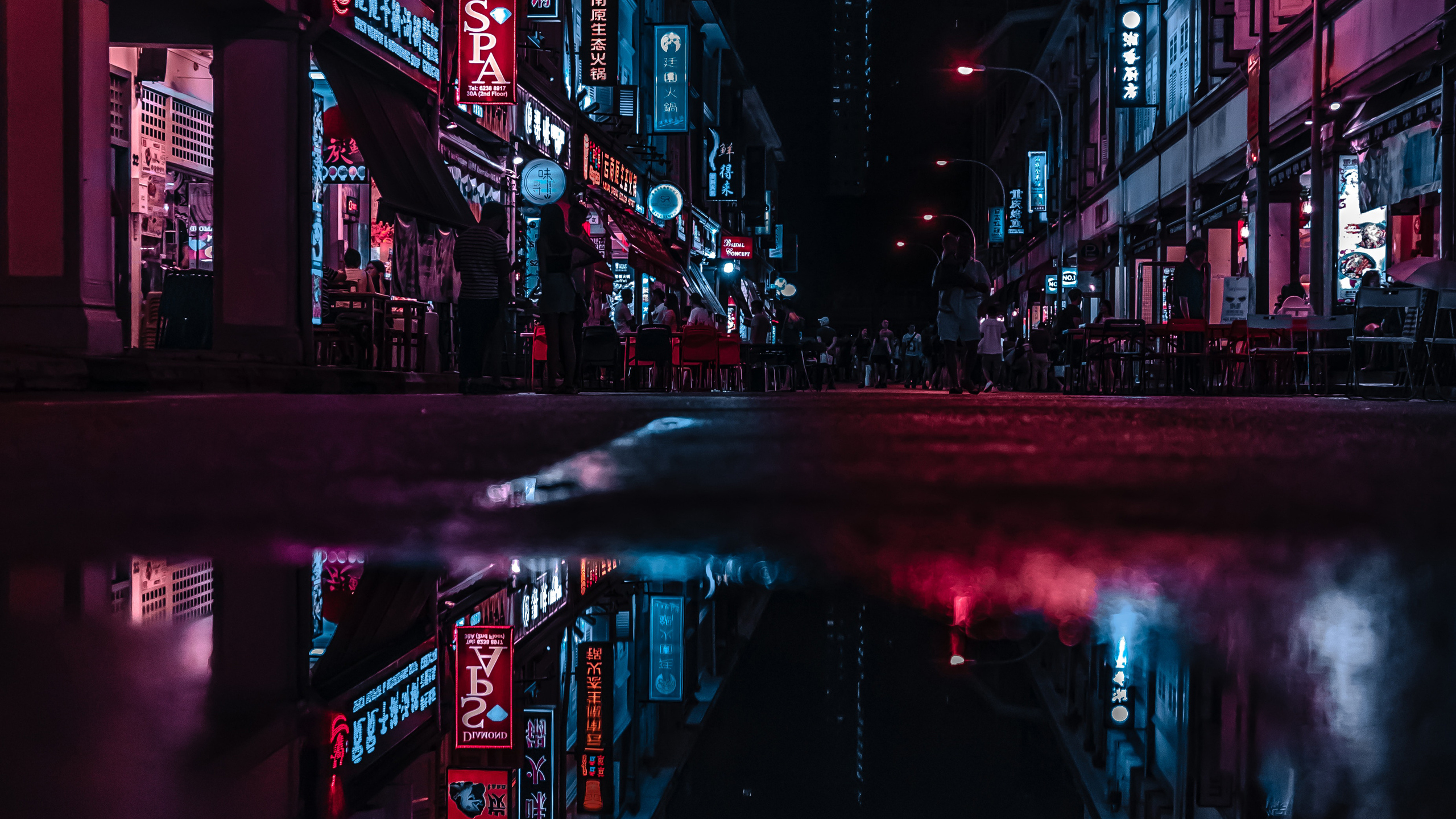 2560x1440 Asia Neon City Lights Reflections 1440P Resolution HD 4k Wallpapers, Images, Backgrounds, Photos and Pictures