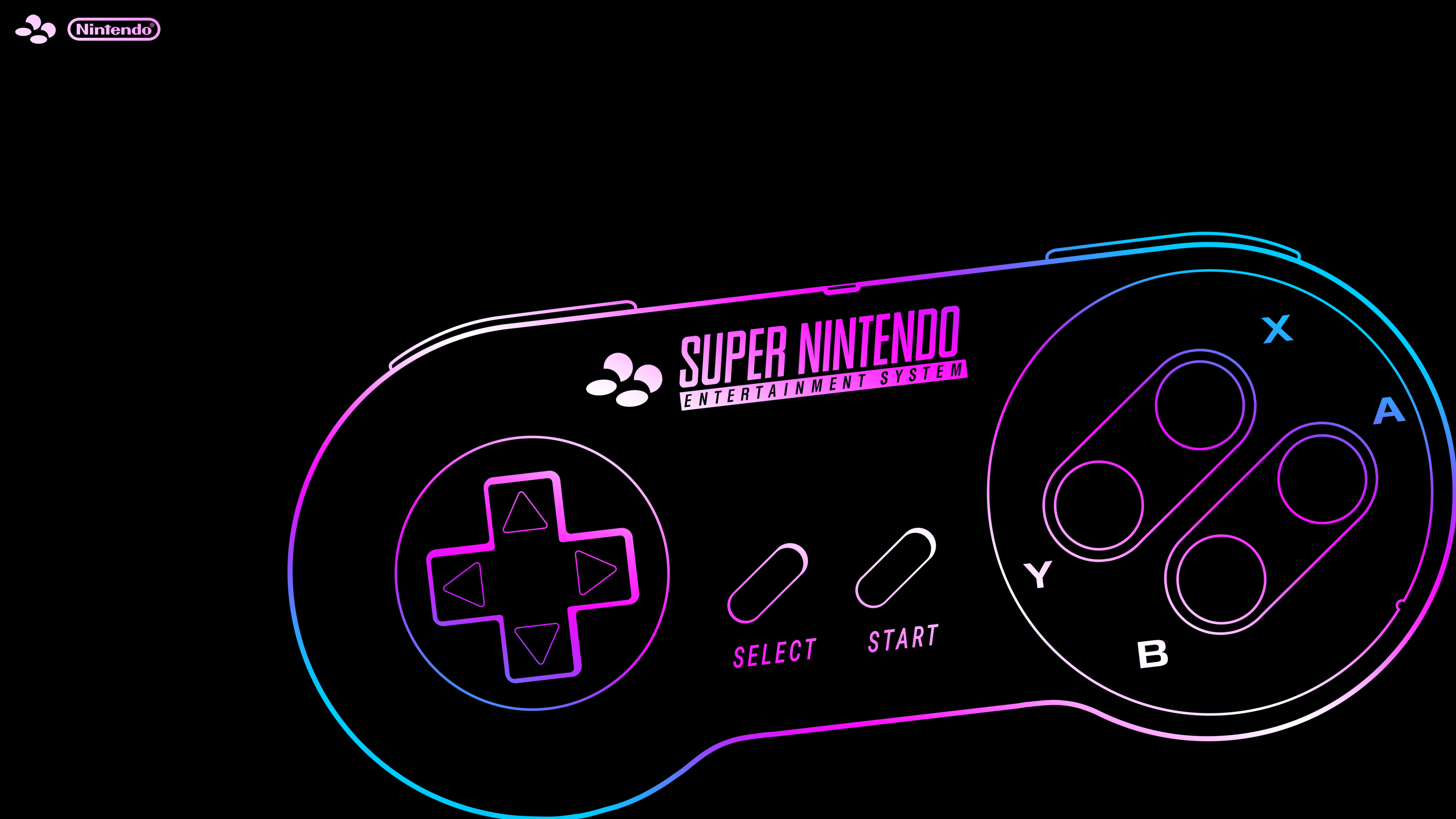 3840x2160 SNES Nintendo Controllers Retro Games Black Background Video Games Simple Background Logo Wallpaper Resolution: ID:1241513