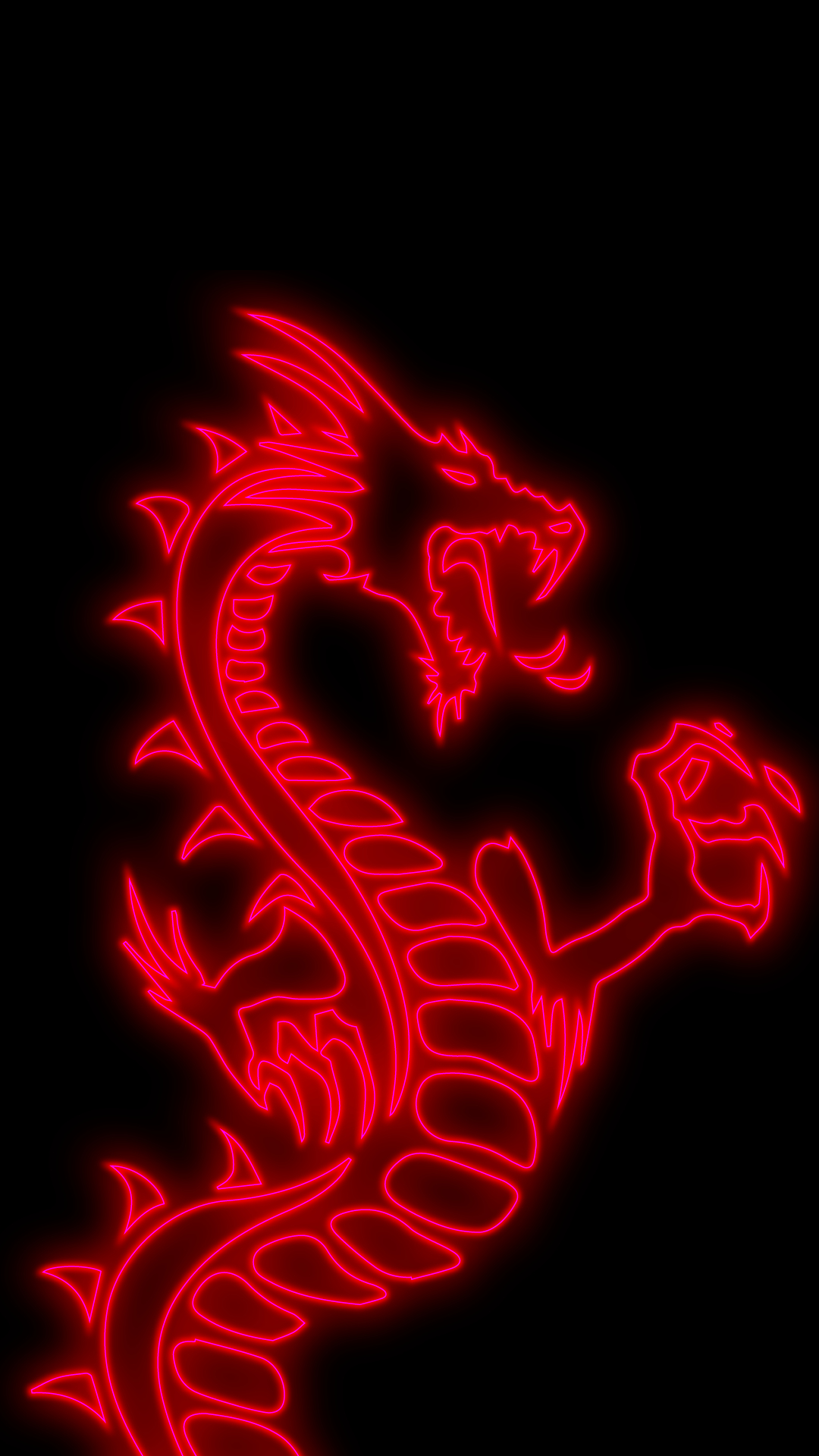 1080x1920 Red Neon Dragon Wallpapers Top Free Red Neon Dragon Backgrounds