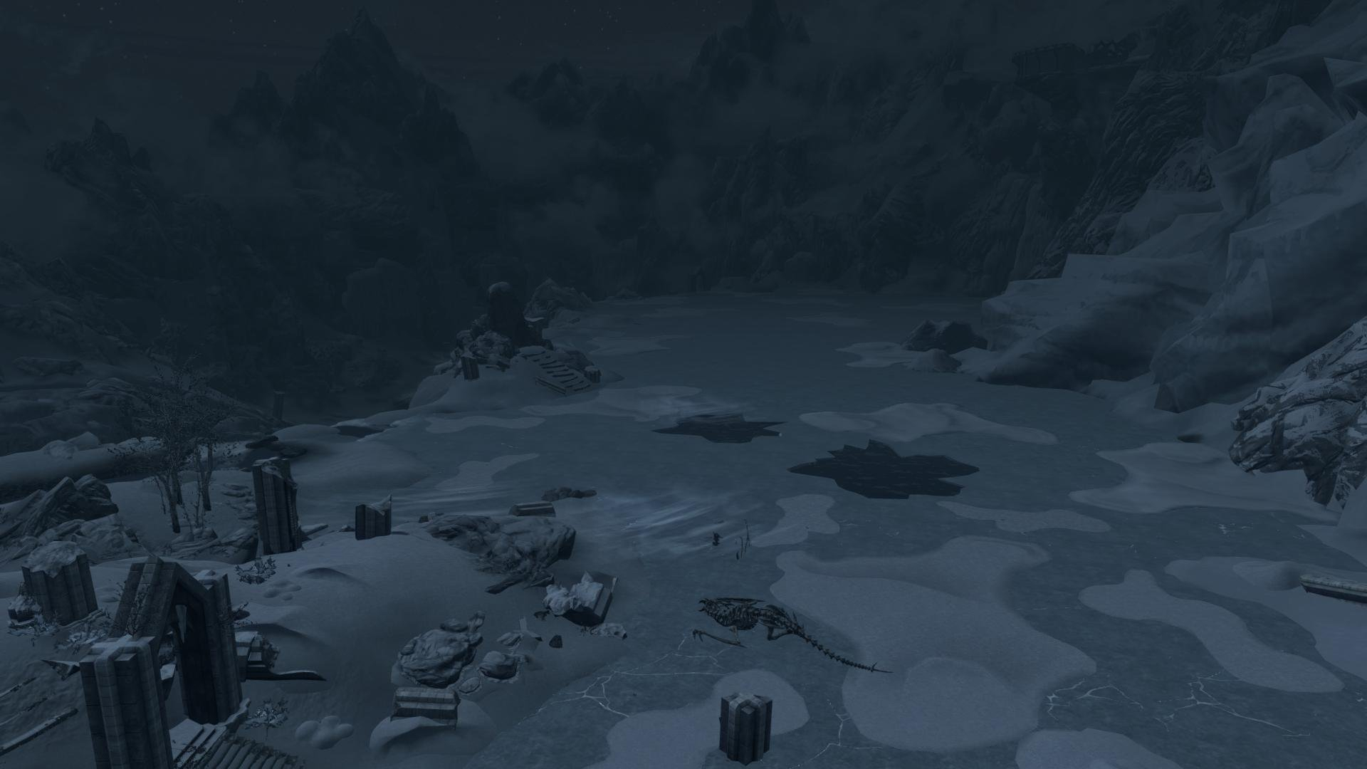 1920x1080 The Elder Scrolls Skyrim Dawnguard Dragon Skeleton Frozen Lake wallpaper | | 394289