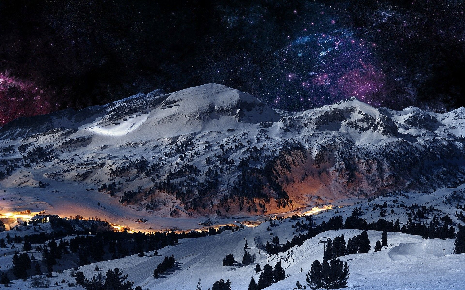 1920x1200 Winter Night Sky Wallpapers