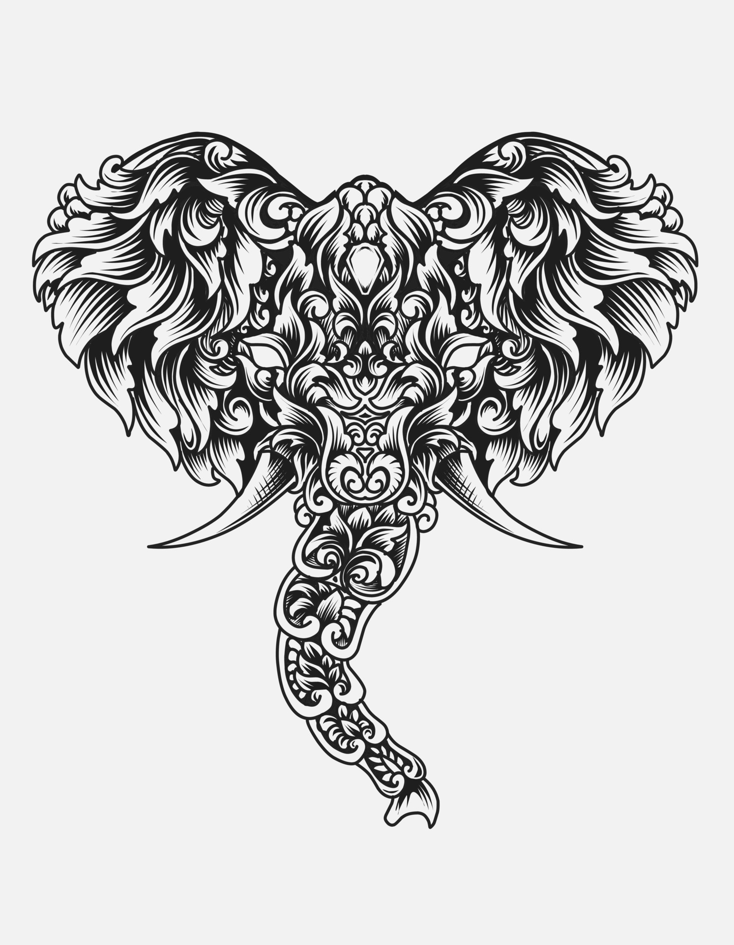 1493x1920 Tribal Elephant Vector Art, Icons, and Graphics for Free Download