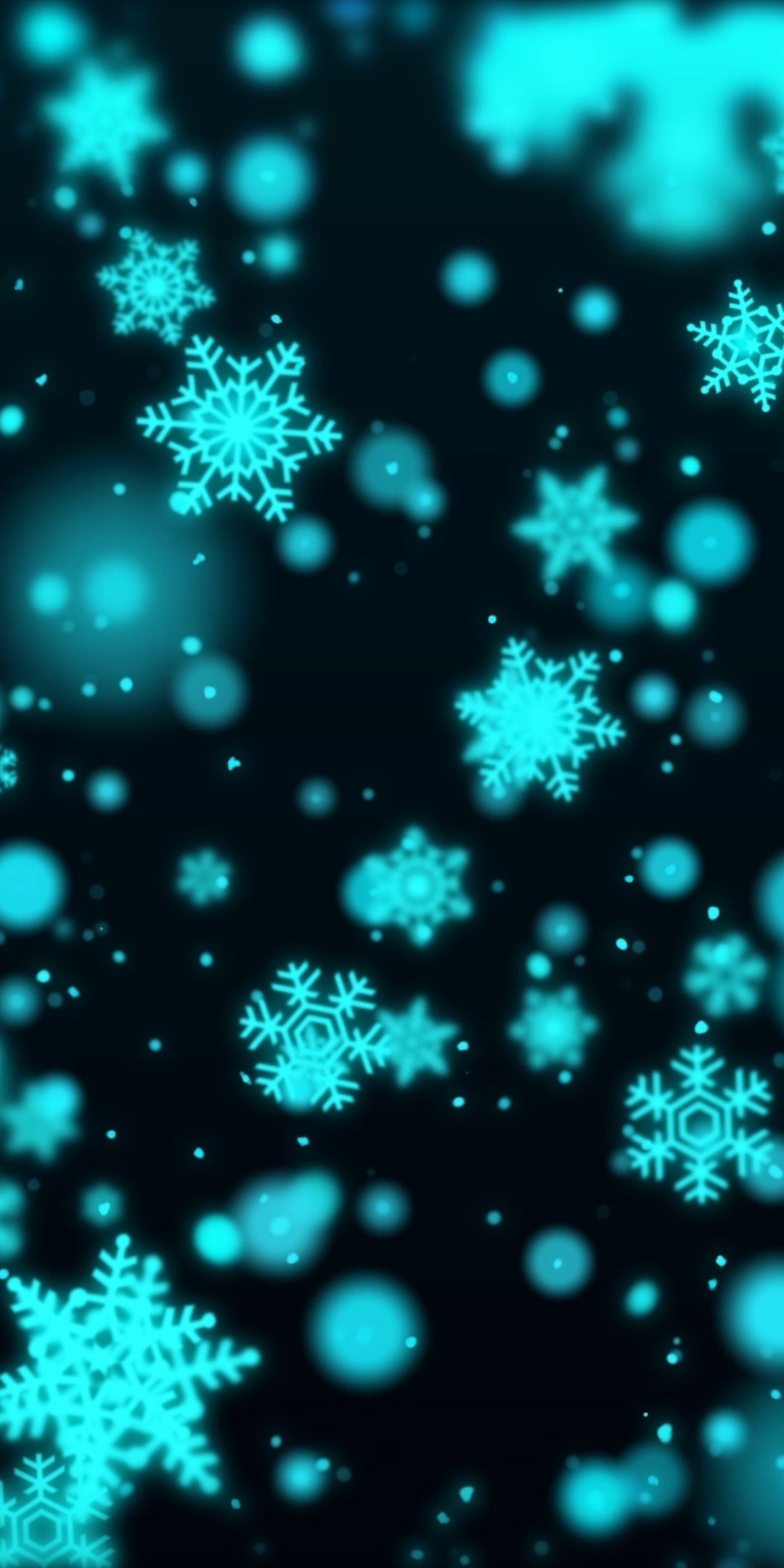 1080x2160 Blue snowflakes, bokeh, artwork, wallpaper | Snowflake wallpaper, Winter wallpaper, Winter snow wallpaper