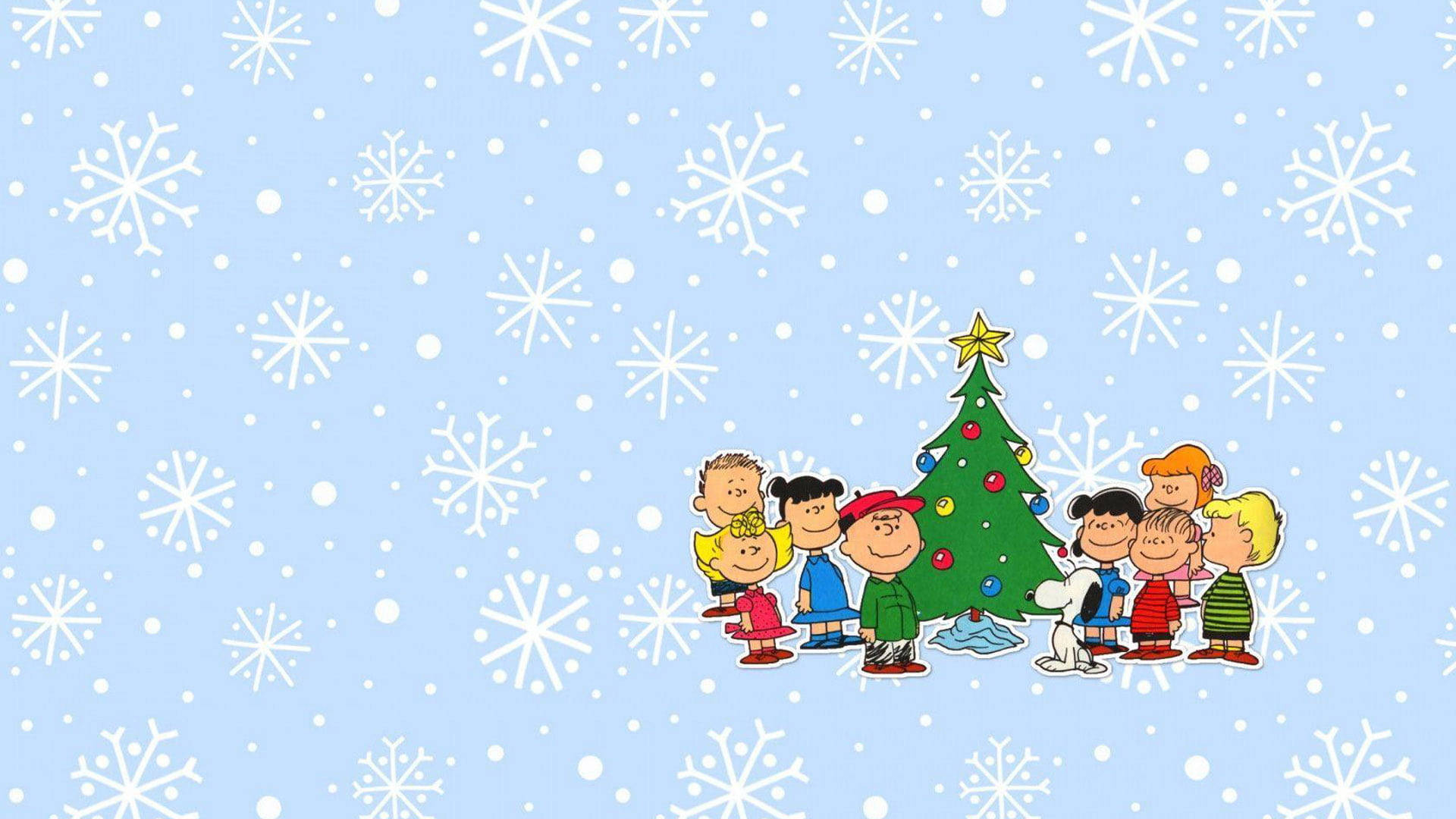 1920x1080 Download Snoopy Christmas Snowflakes Wallpaper