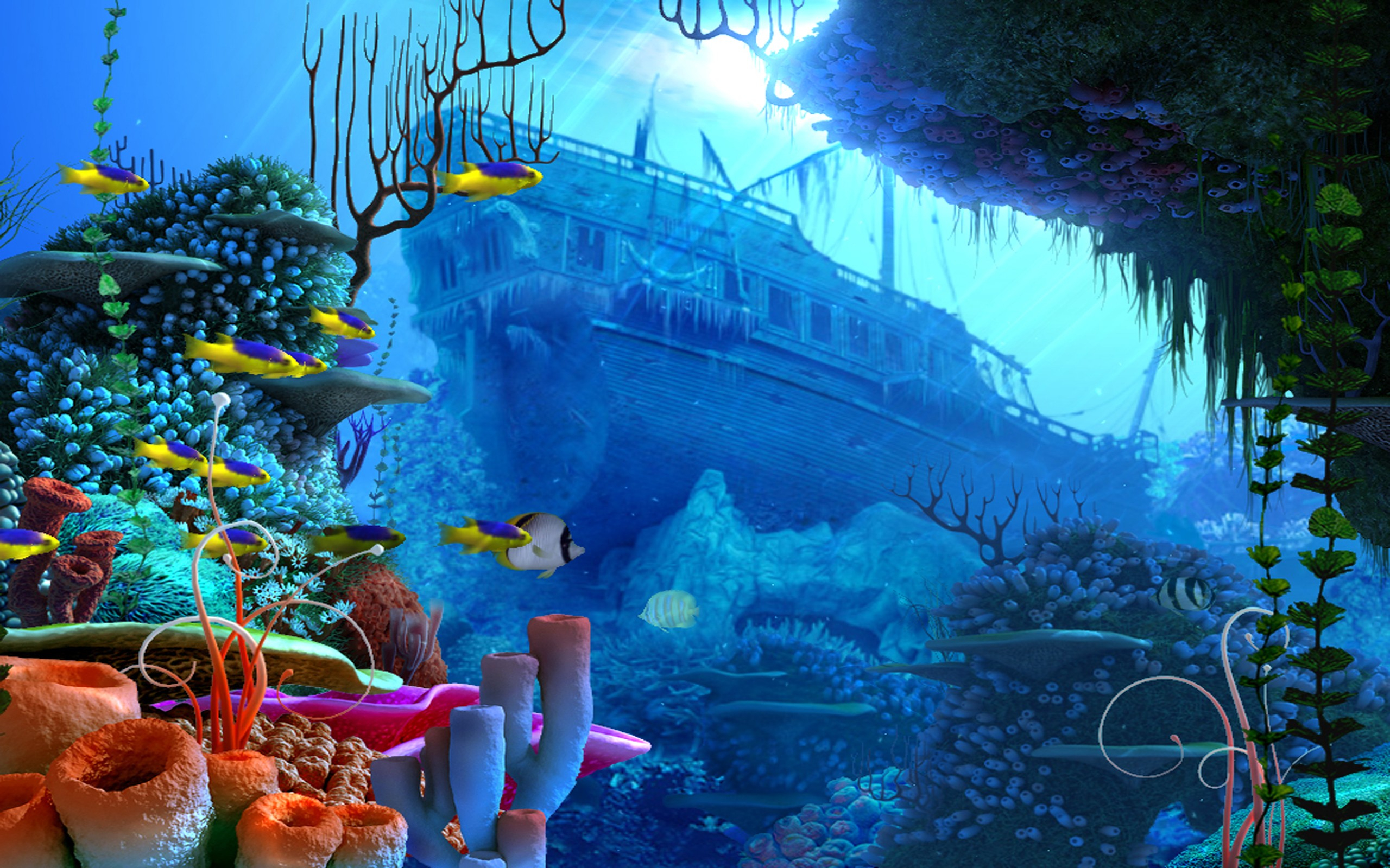 2560x1600 Wallpaper : fantasy art, fish, underwater, coral reef, ocean, screenshot, habitat, natural environment, ecosystem, marine biology Aliced1 247832 HD Wallpapers