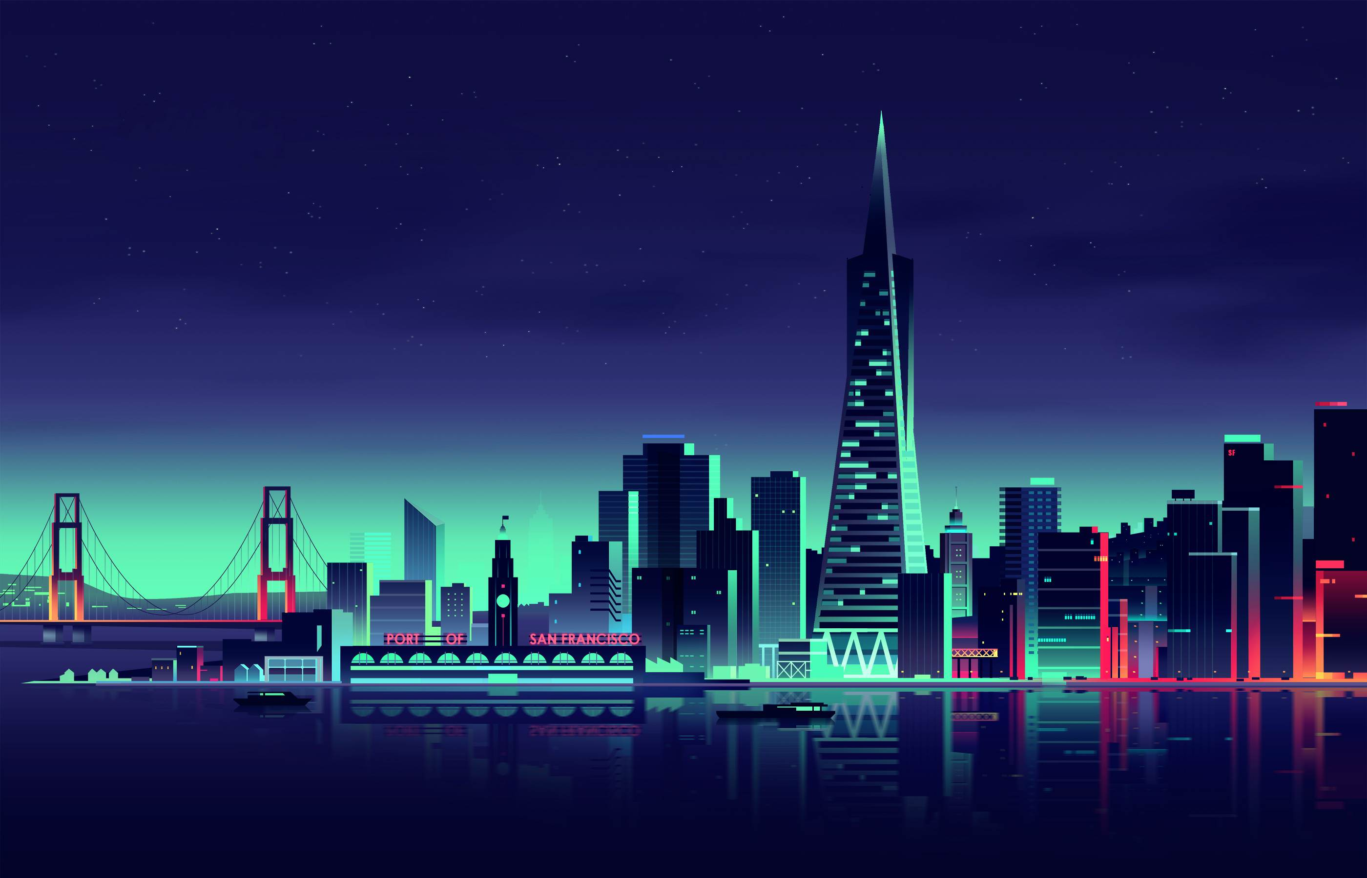 2800x1800 San Francisco Minimalist City, HD Artist, 4k Wallpapers, Images, Backgrounds, Photos and Pictures