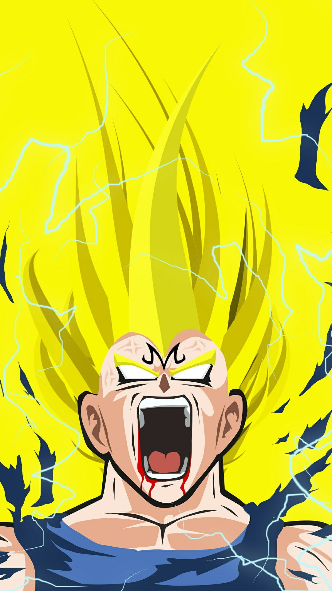 1080x1920 Super Saiyan Vegeta illustration, Dragon Ball Z, Vegeta, portrait display HD wallpaper
