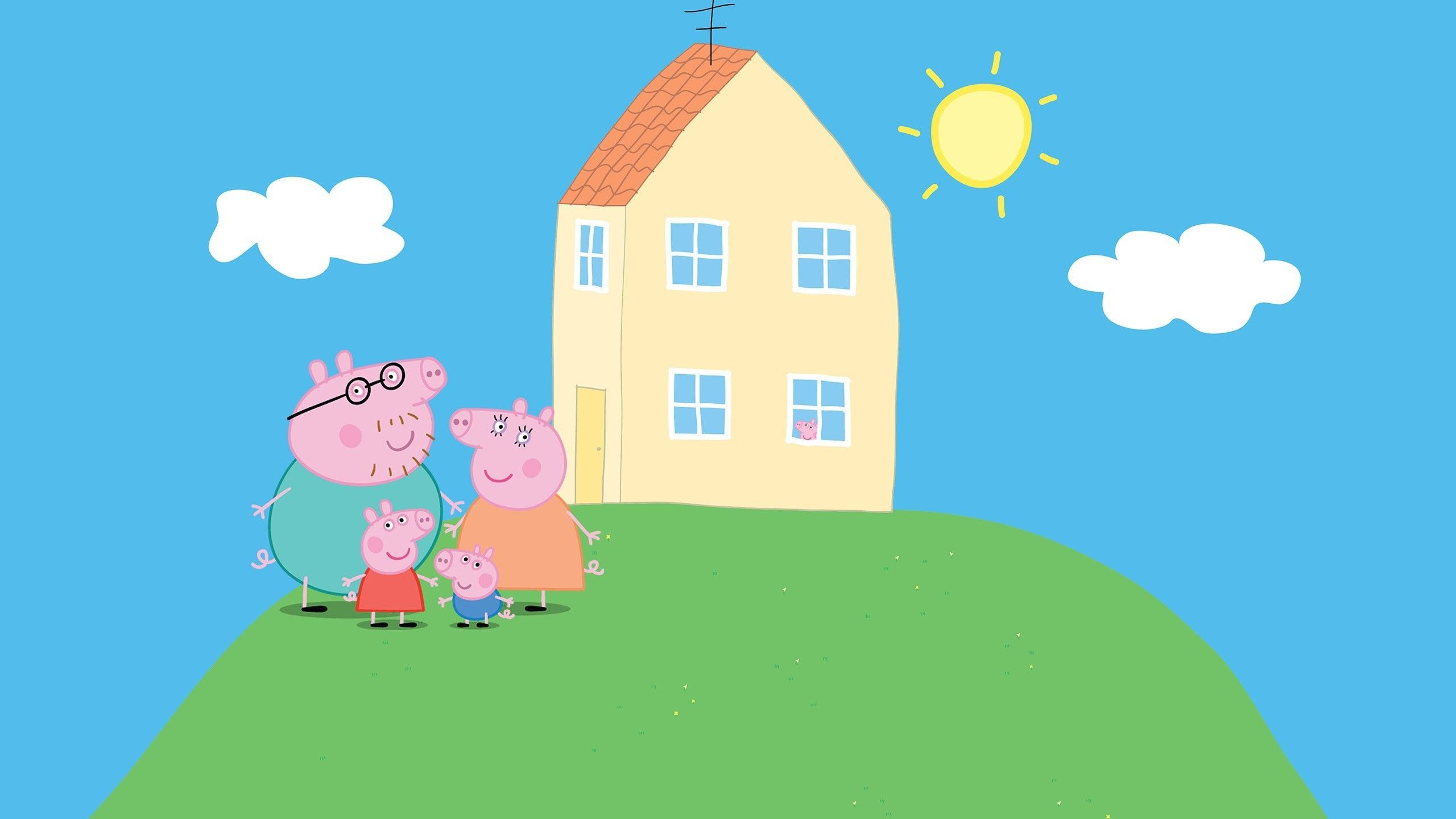 2560x1440 Peppa Pig Zoom Background | Peppa pig house, Peppa pig background, Peppa pig images