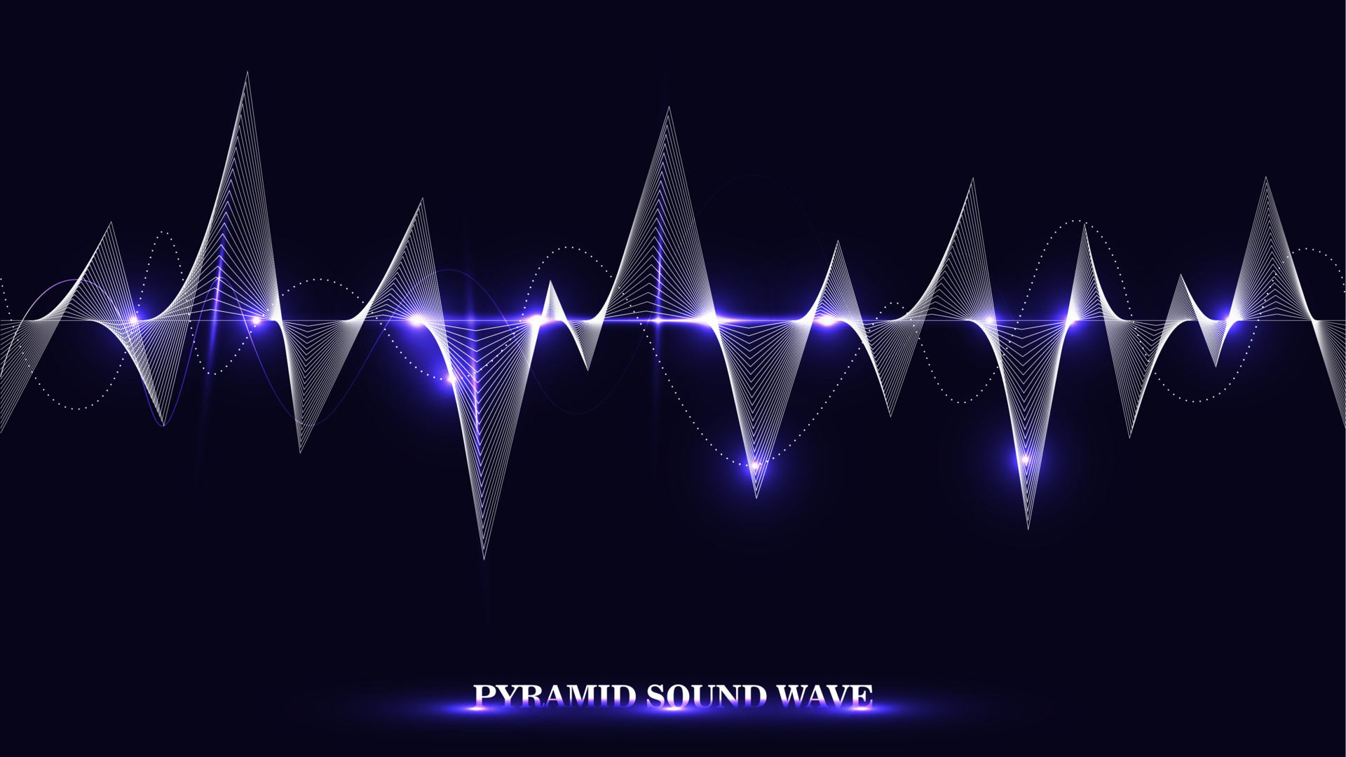 1920x1080 Glowing pyramid sound wave with dotted frequency lines and neon effects style. Smoldering lines composition wallpaper. 5226596 Vector Art at Vecteezy