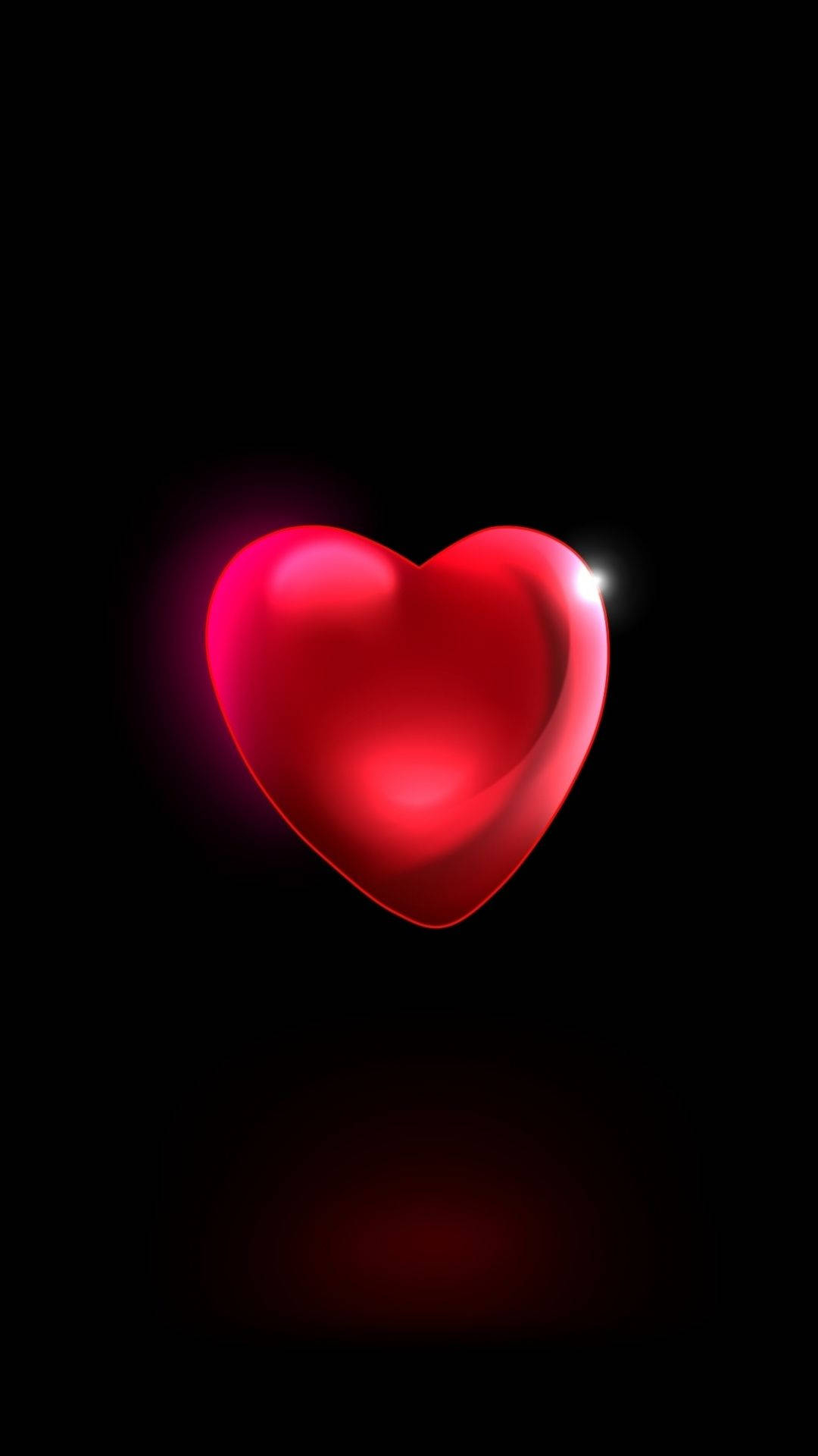 1080x1920 Download Shiny Red Heart Aesthetic Wallpaper
