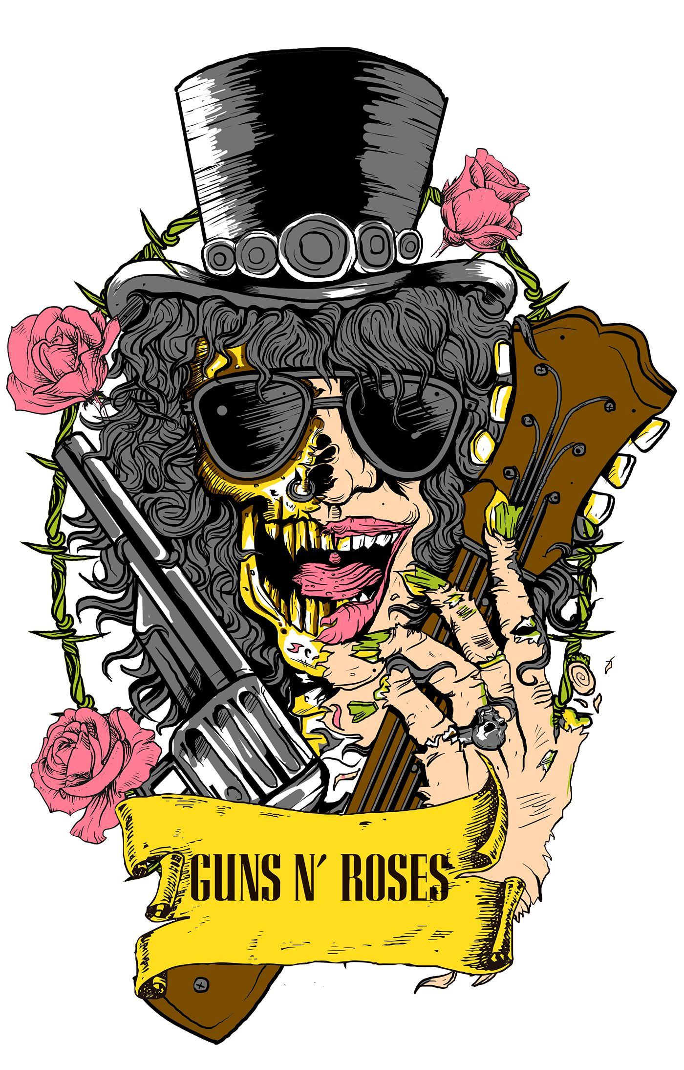 1400x2188 SLASH T-Shirt on Behance | Guns n roses, Roses drawing, Rock n roll art