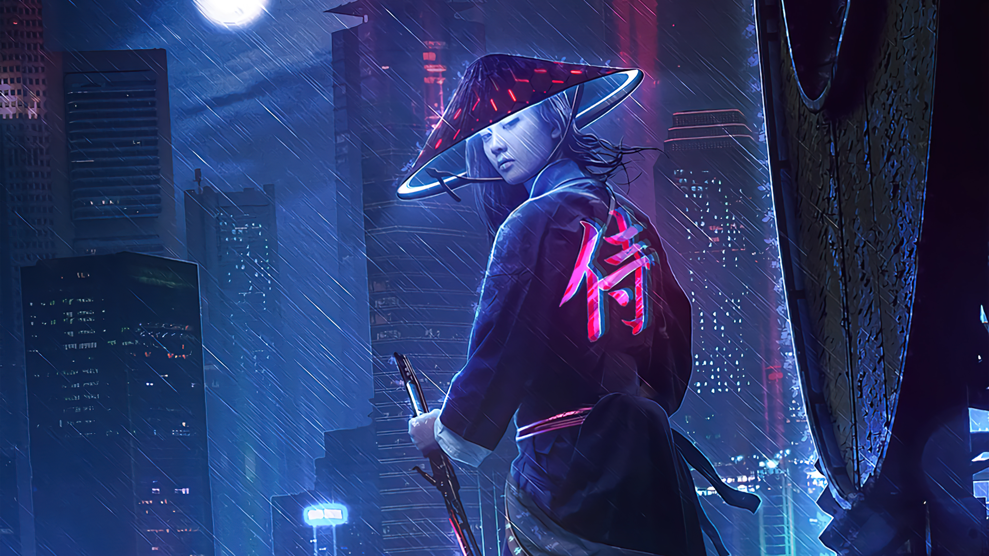 3840x2160 1680x1050 Neon Samurai Girl 4k 1680x1050 Resolution HD 4k Wallpapers, Images, Backgrounds, Photos and Pictures