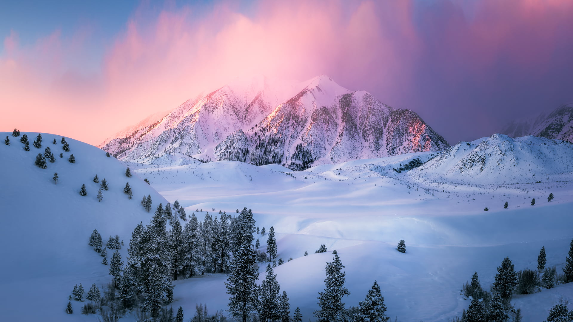 1920x1080 Snow mountain, snow, mountains, landscape HD wallpaper