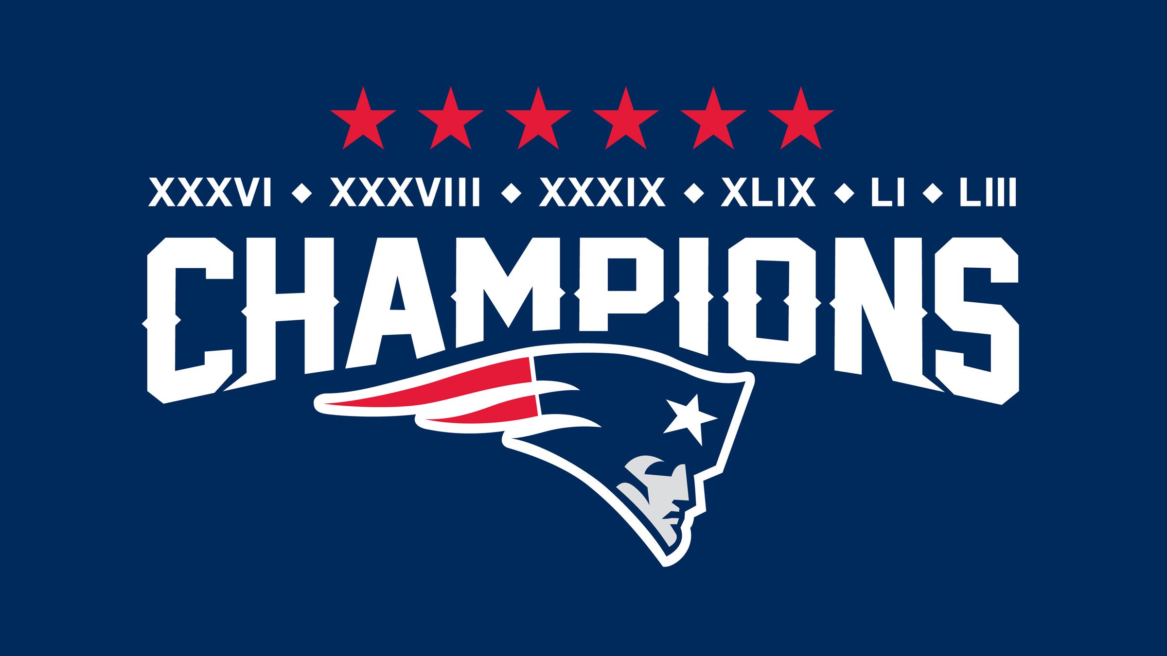 2400x1350 6X Superbowl Champions! (Phone Wallpapers in comments) : r/Patriots