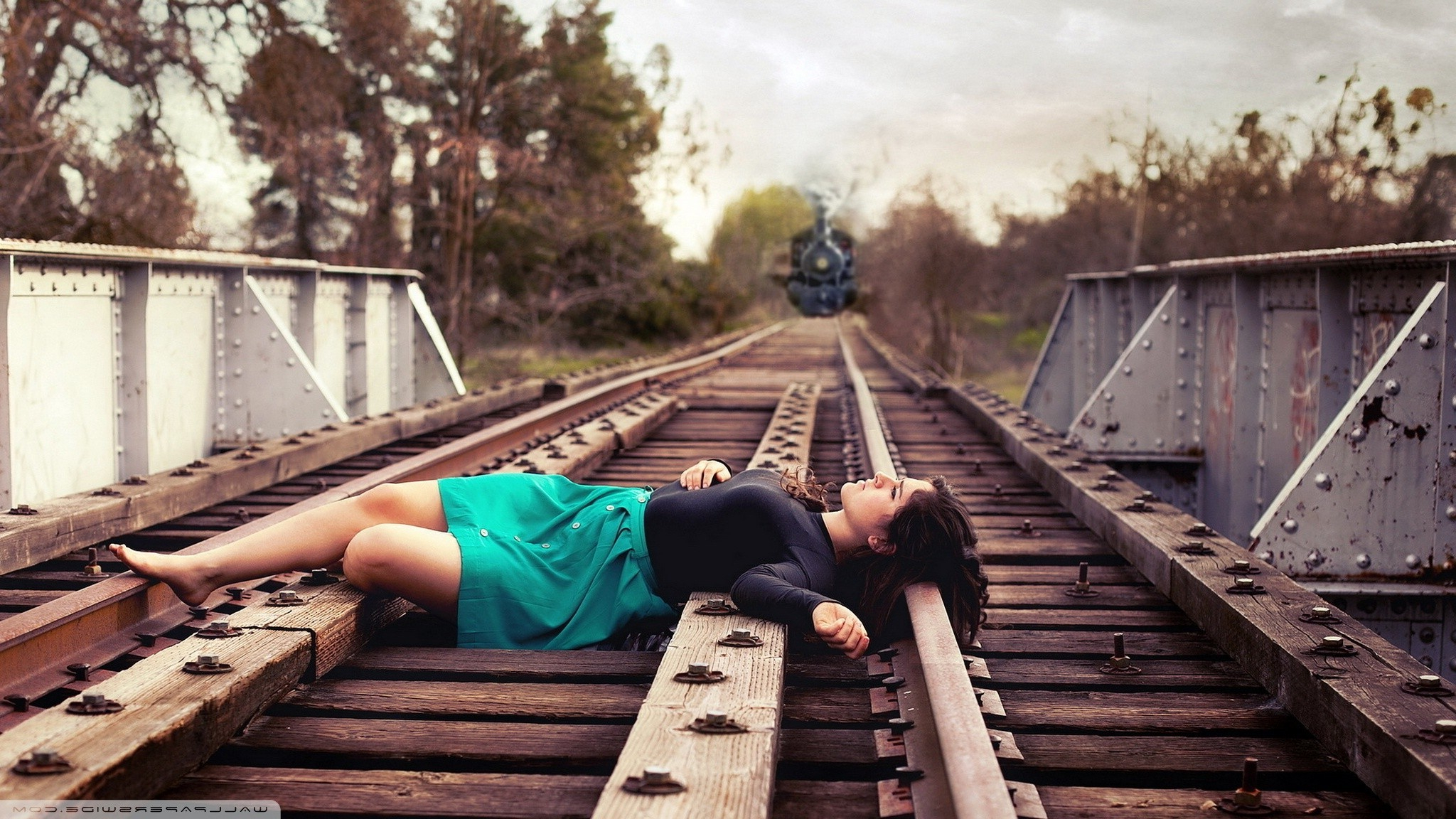 2048x1152 Wallpaper : px, lying down, railway, skirt, Suicide Girls, train, women 4kWallpaper 1020405 HD Wallpapers