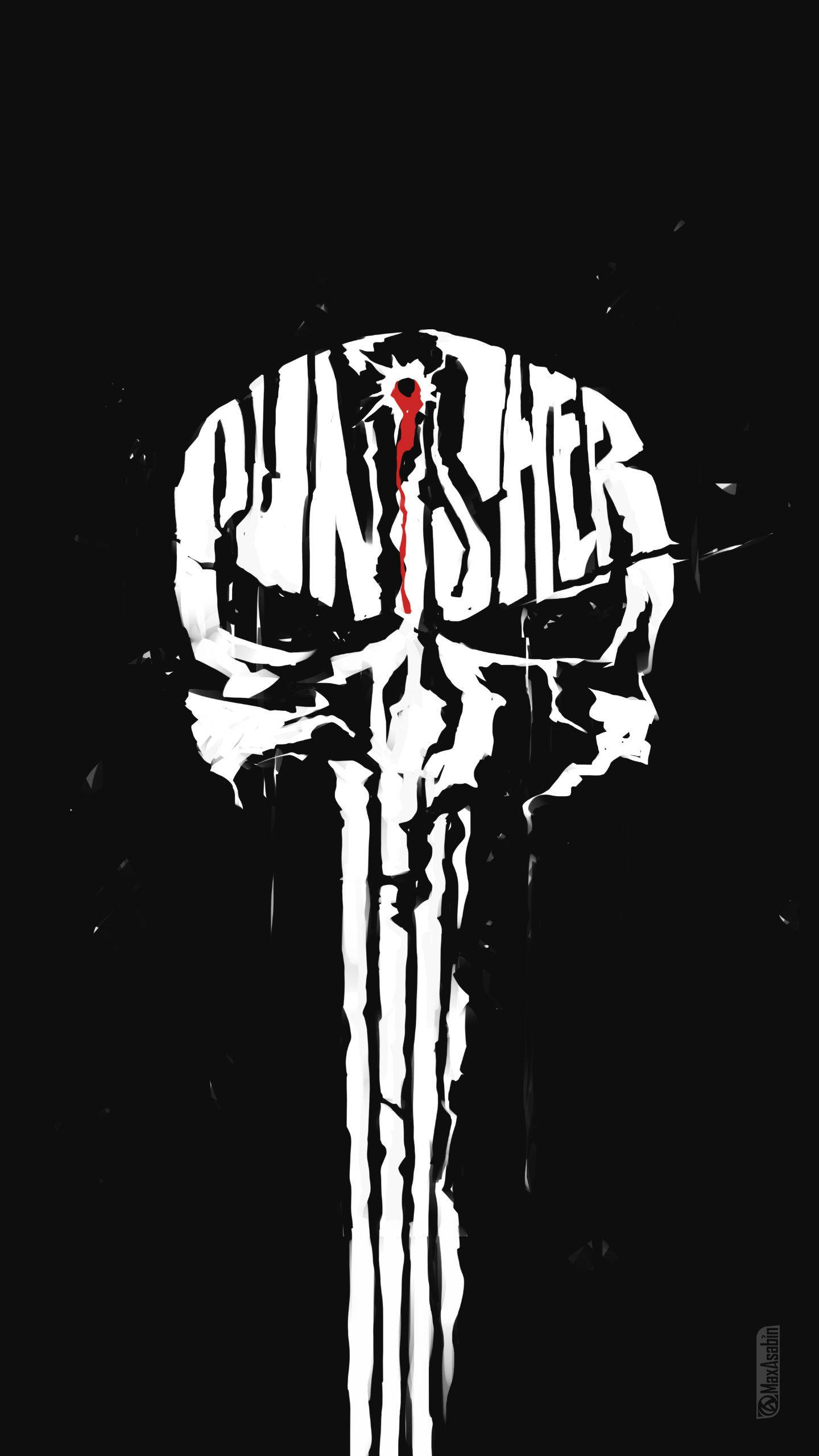 1440x2560 Download Punisher Text In Logo Wallpaper