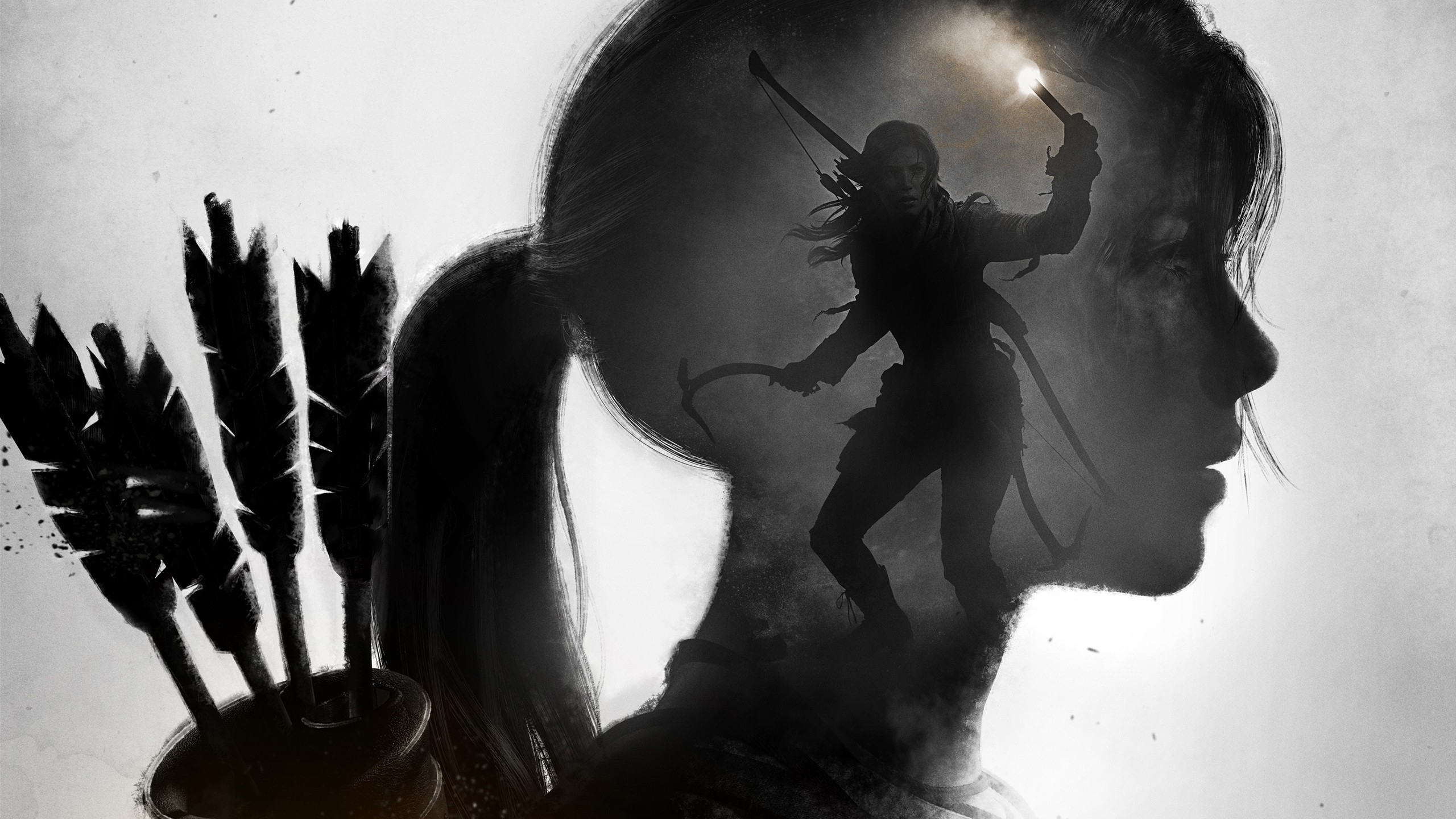 2560x1440 Wallpaper : silhouette, DLC, PC gaming, Rise of the Tomb Raider, darkness, px, computer wallpaper, black and white, monochrome photography wallpaperUp 827250 HD Wallpapers
