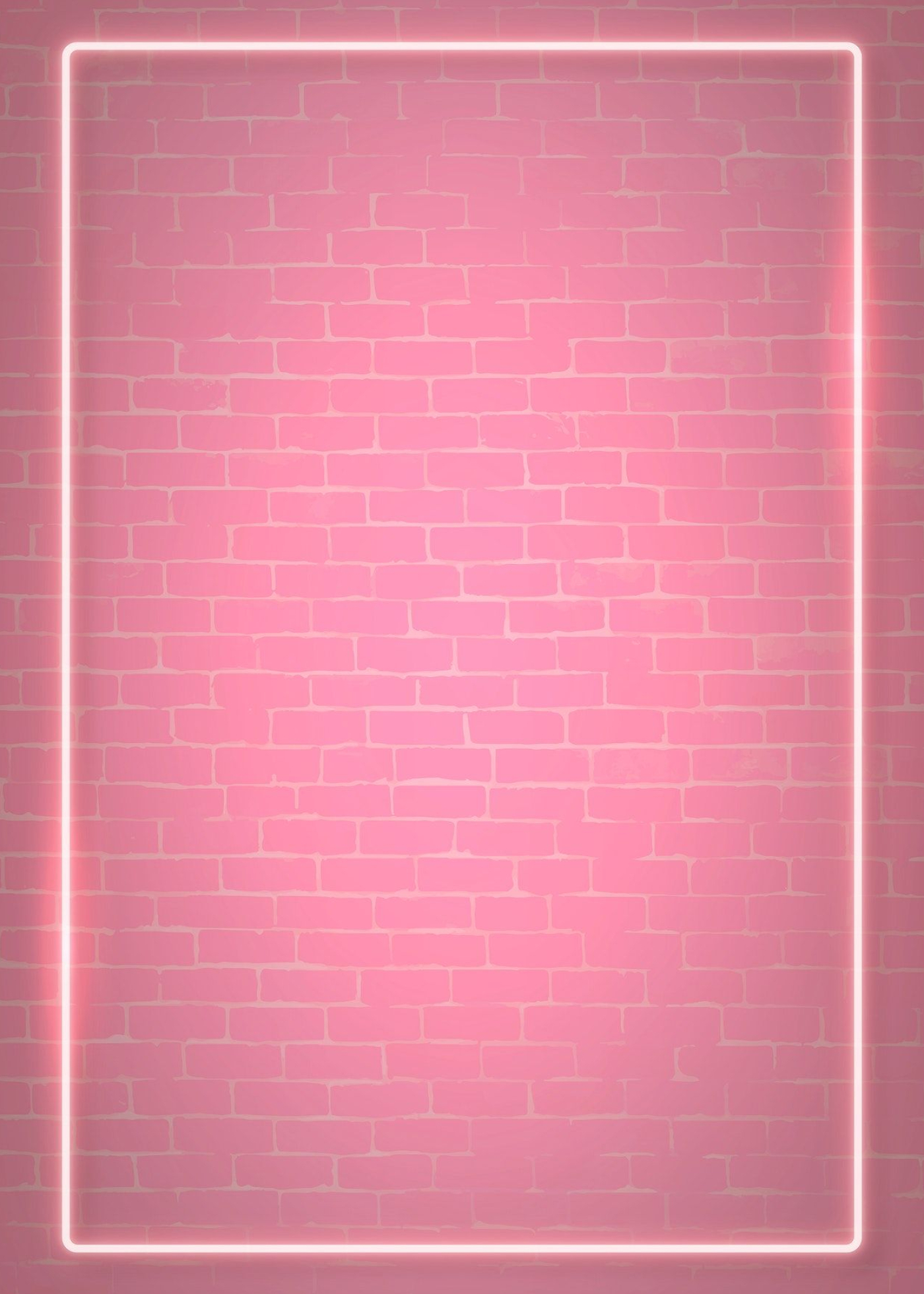 1400x1959 Rectangle pink neon frame on a pink brick wall vector | premium image by / manot&acirc;&#128;&brvbar; | Fondos para anuncios, Pared de ladrillo, Fondo de pared de ladrill