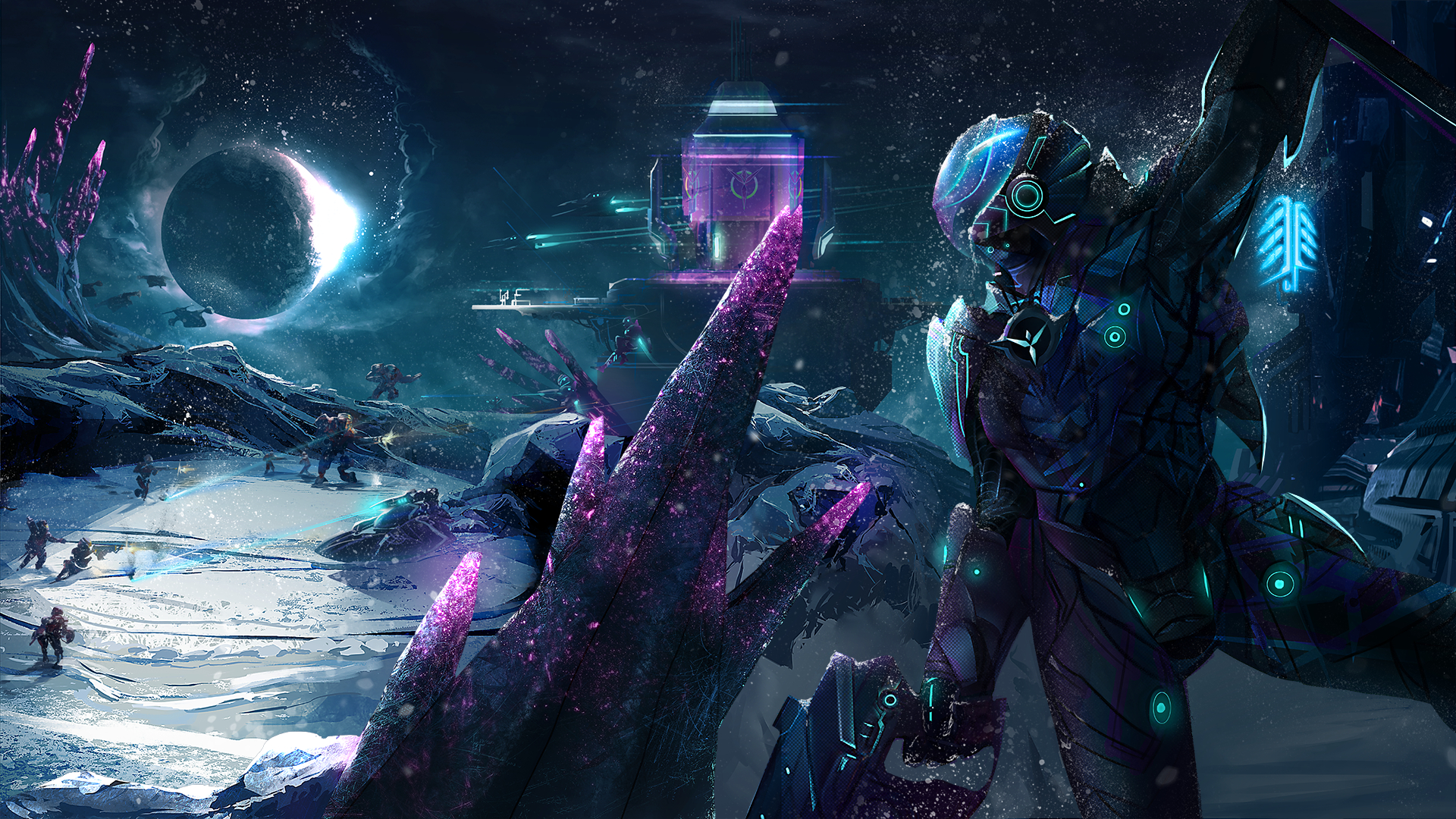 1920x1080 Wallpaper : science fiction, futuristic, battle, space, ice, spaceship, robot, Planetside 2, Vanu Sovereignty, video games Zyos 1360939 HD Wallpapers