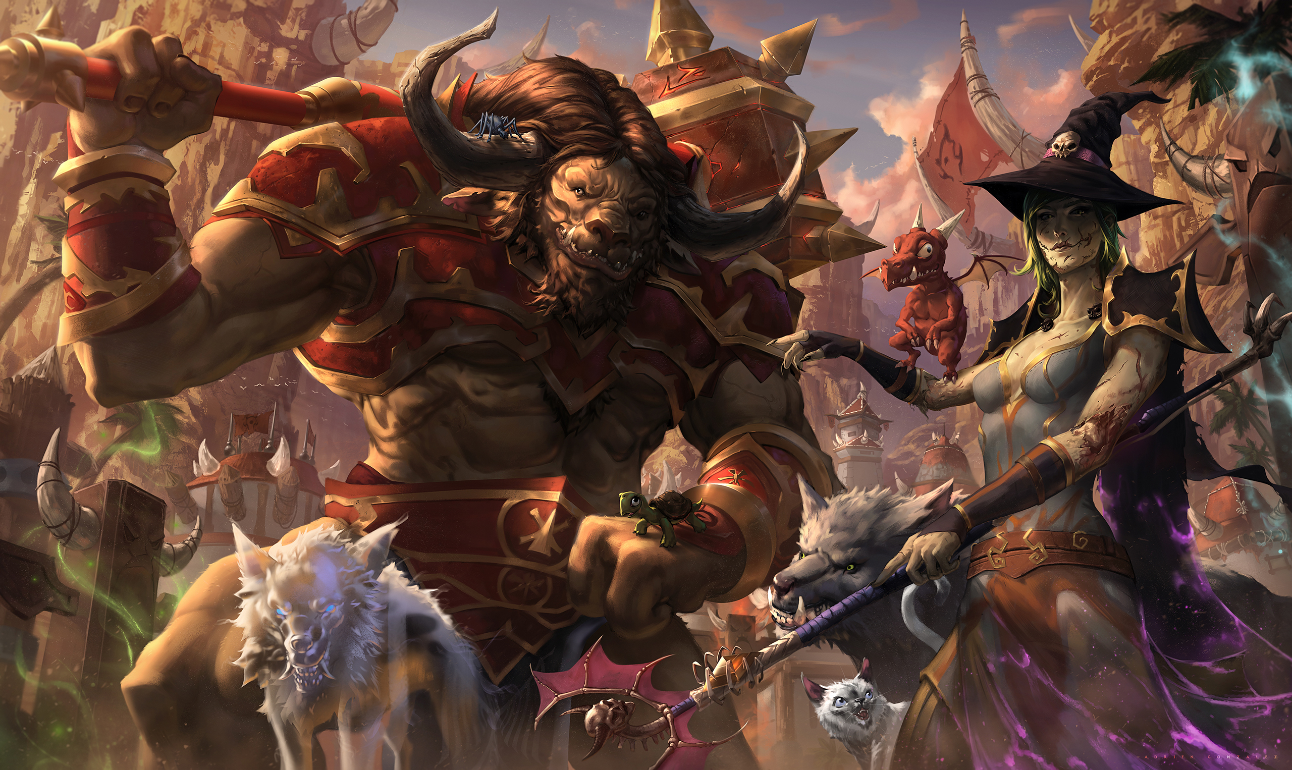 2560x1526 World Of Warcraft Horde Taurens Undead Wallpaper Resolution: ID:1211001