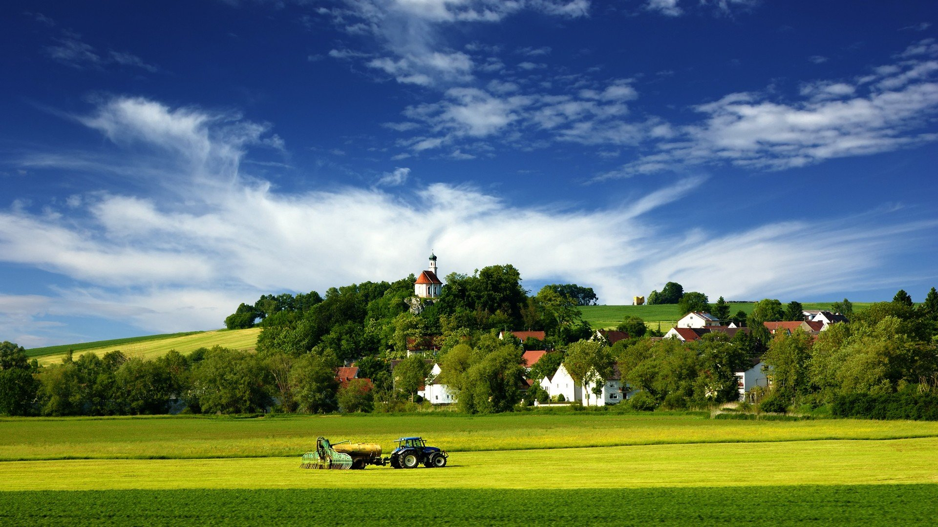1920x1080 Wallpaper : px, countryside, fields, land, landscapes, nature, tractors, villages wallup 1691729 HD Wallpapers