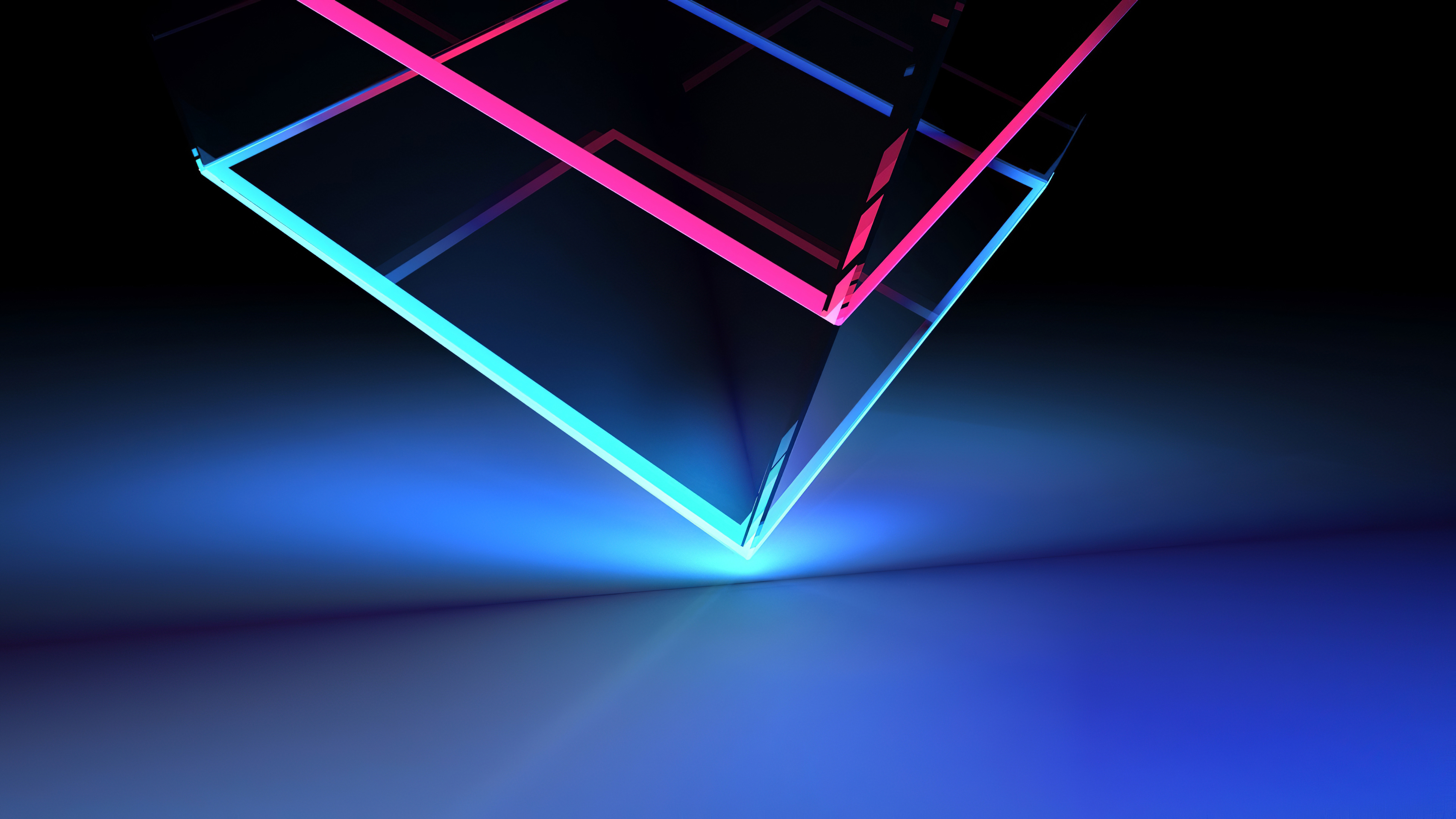 3840x2160 Neon Cube Abstract Shapes 4k, HD Abstract, 4k Wallpapers, Images, Backgrounds, Photos and Pictures