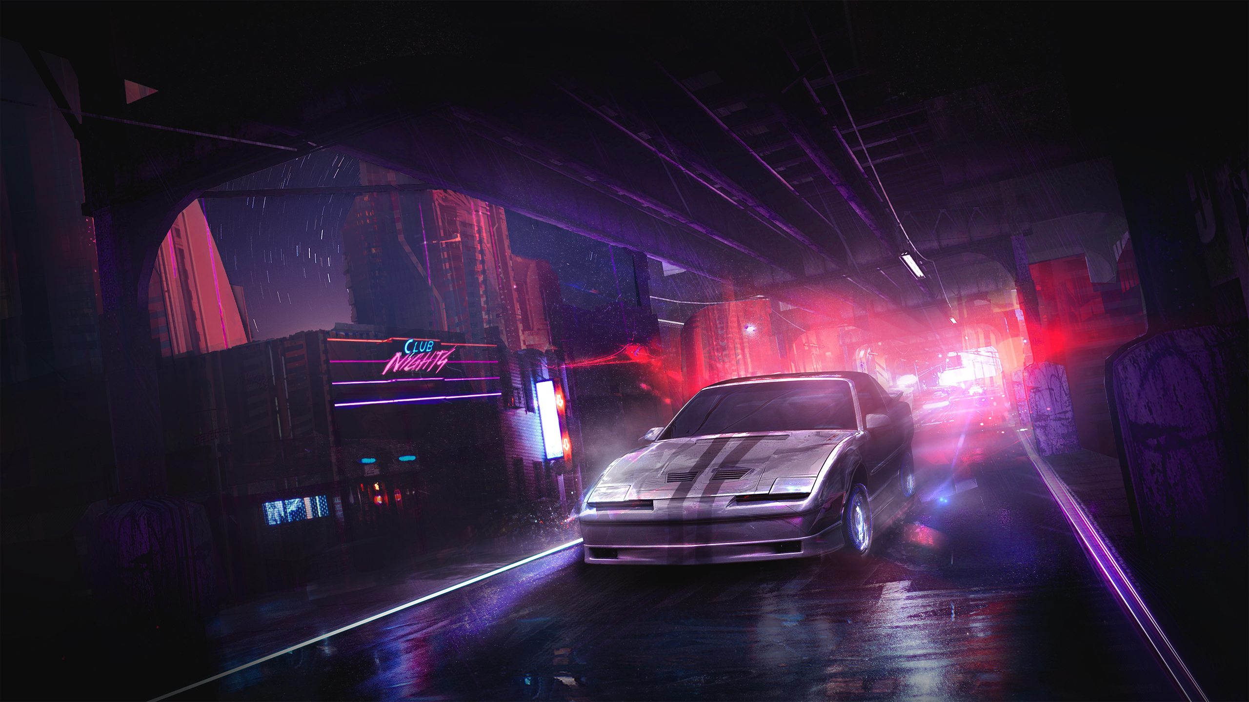2560x1440 Neon Car Artwork Digital Pink Purple Neon Photomanipulation 1440P Resolution HD 4k Wallpapers, Images, Backgrounds, Photos and Pictures