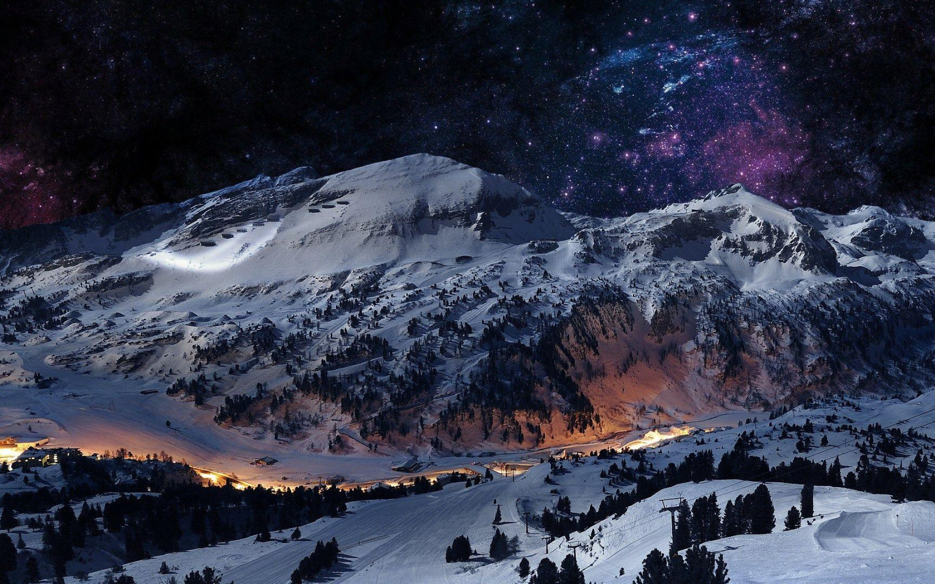 1920x1200 Snow Night Wallpapers HD