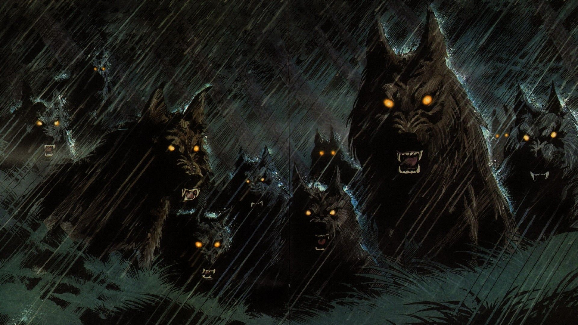 1920x1080 The draecu pack in pursuit of Nya \u0026 Ash. The unnatural hounds created by the enemy druid, Athairne. Season &acirc;&#128;&brvbar; | Halloween desktop wallpaper, Wolf wallpaper, Werewolf