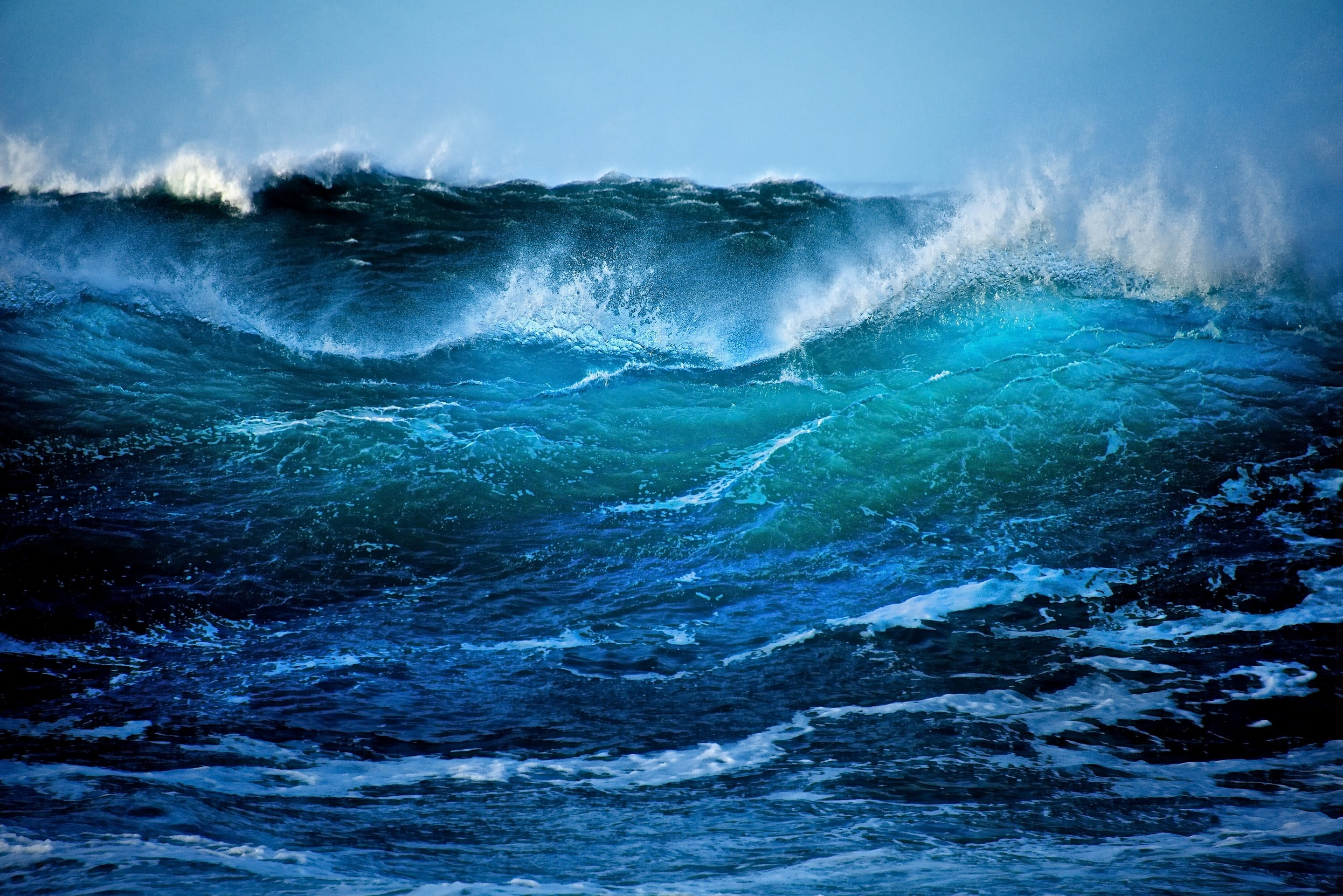 2880x1922 Huge sea waves, sea, waves HD wallpaper