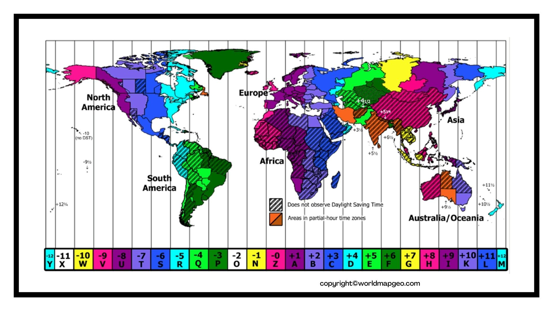 1920x1080 World Time Zone Map Printable in High Resolution with Names