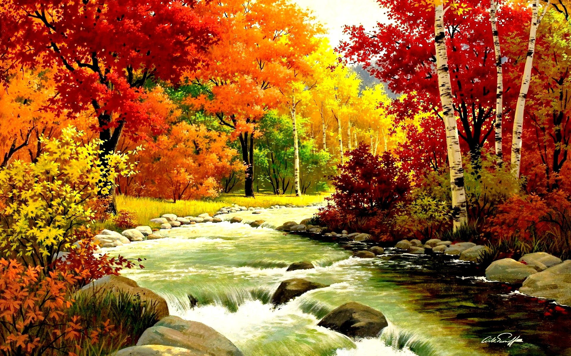 1920x1200 Autumn River High Resolution wallpaper | nature and landscape | Wallpaper Better