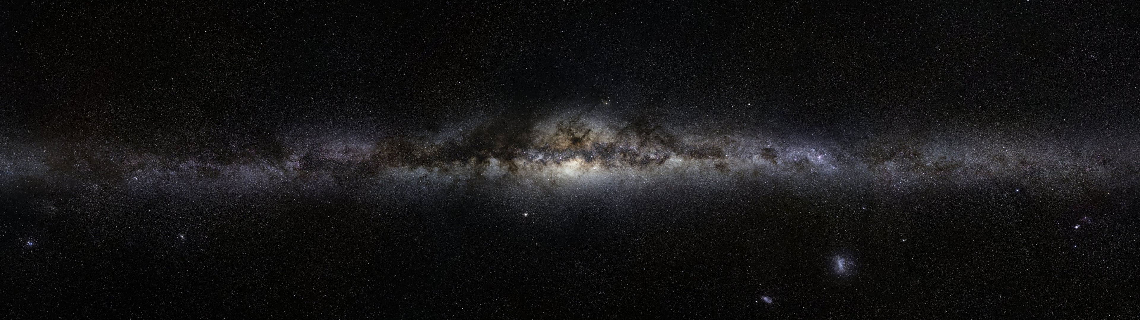3840x1080 Milky Way Galaxy panoramic photo HD wallpaper