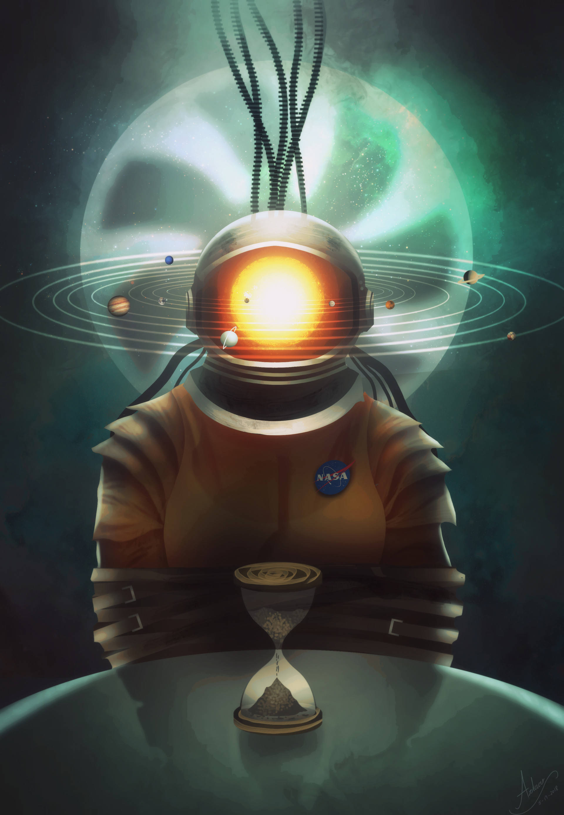 1920x2773 Download Solar System Astronaut Surrealism Art Wallpaper