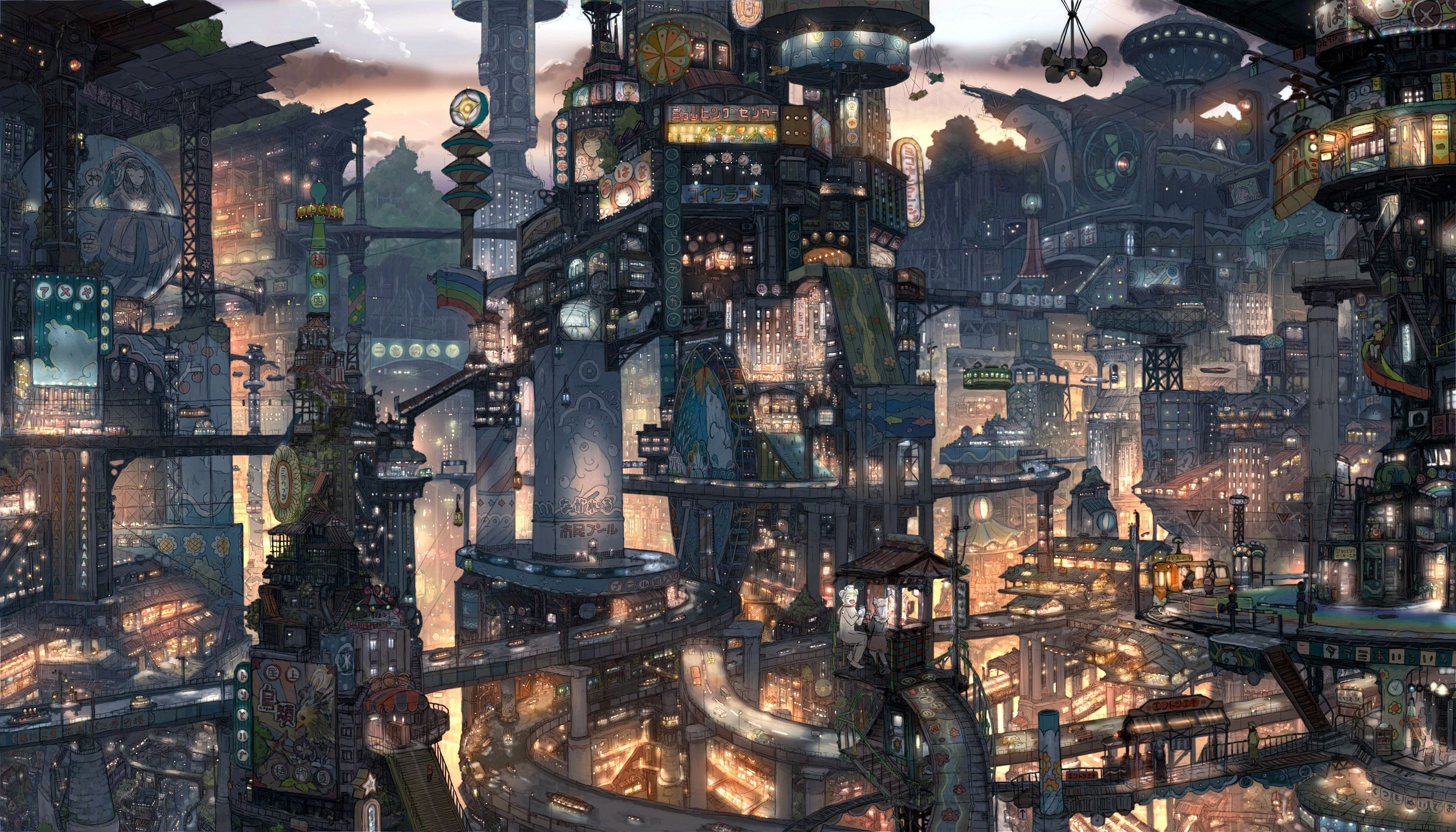 2800x1600 Steampunk City Wallpapers