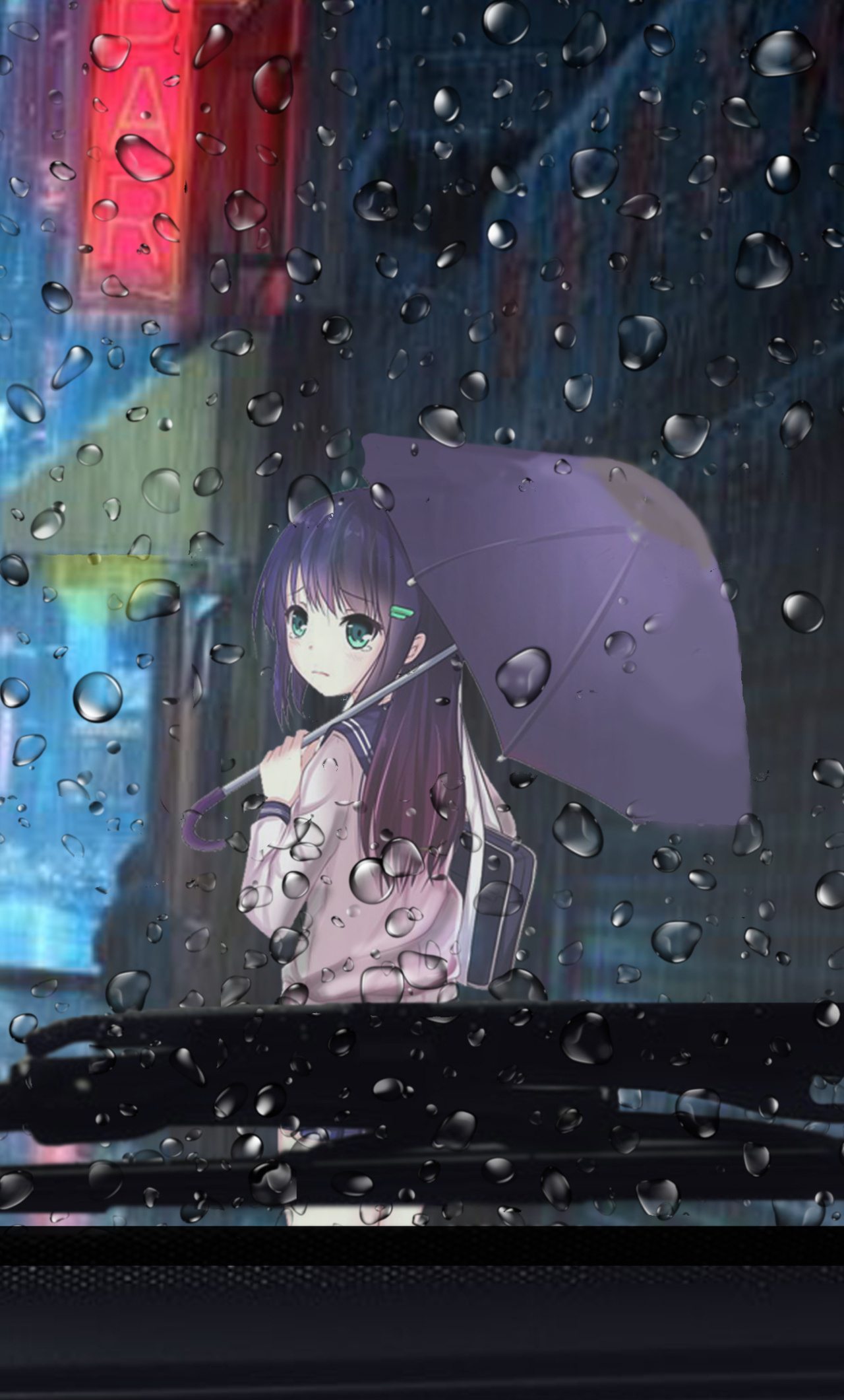 1280x2120 Anime Girl Rainy Day View From Car 4k iPhone 6+ HD 4k Wallpapers, Images, Backgrounds, Photos and Pictures