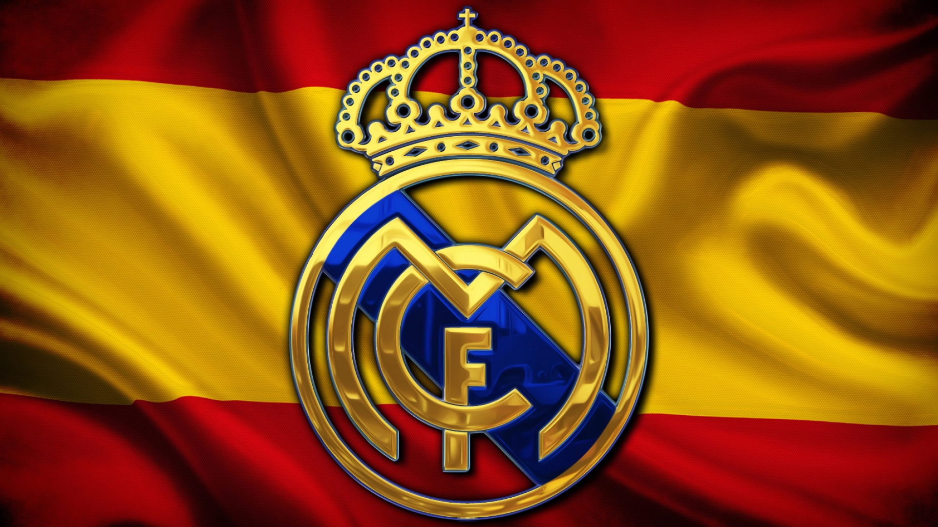 1920x1080 Real Madrid logo in Spain flag Wallpaper Full HD ID:3940