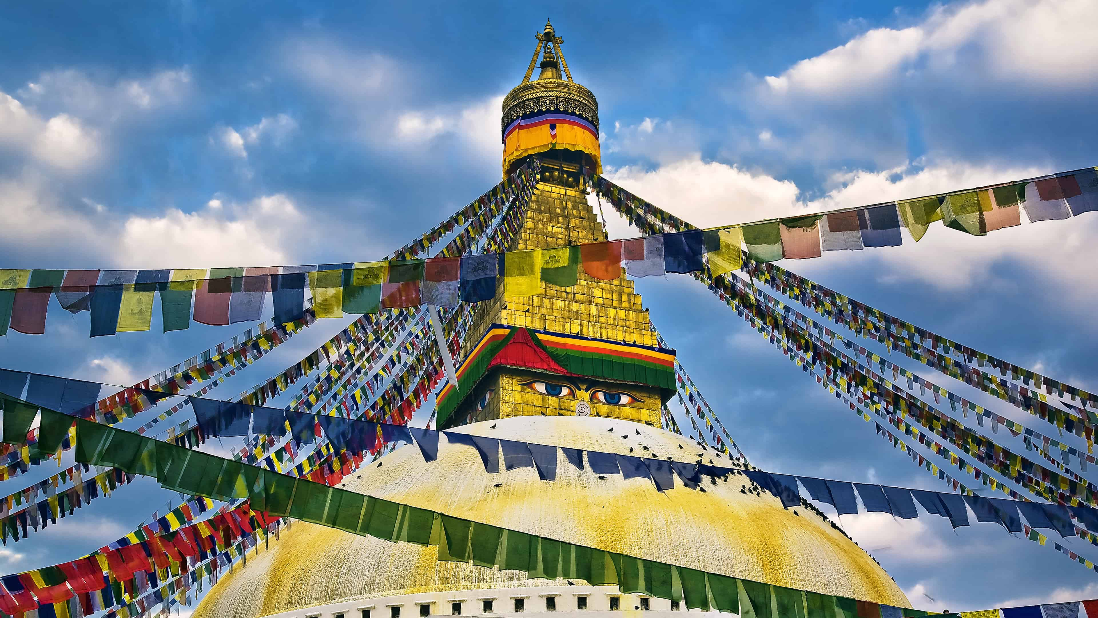 3840x2160 Buddha Eyes Swayambhunath Temple Kathmandu Nepal UHD 4K Wallpaper .cc