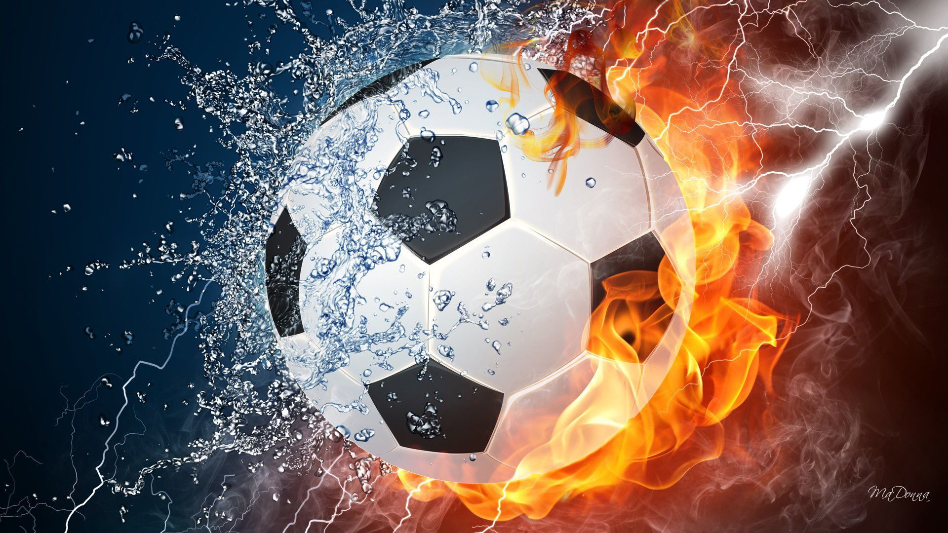 1920x1080 Cool Fire Backgrounds | Soccer ball, Soccer balls, Soccer