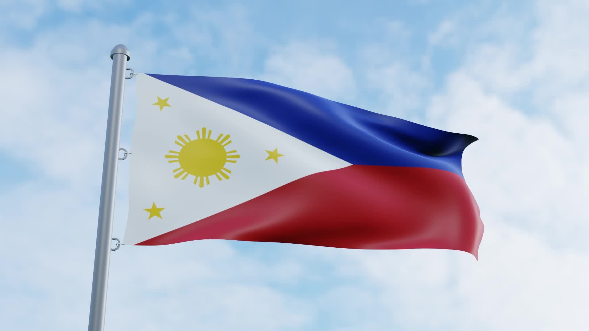 1920x1080 Realistic 3D rendering looping Philippines flag animation video background 8040673 Stock Vide